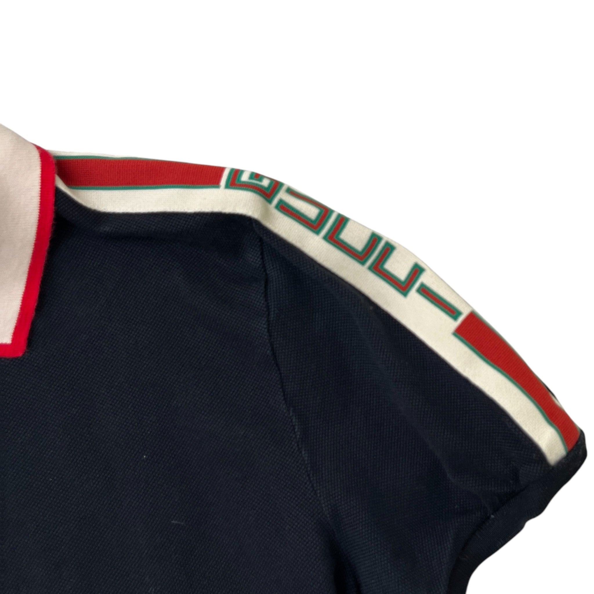 Men's Tape Logo Polo Shirt Black Size L