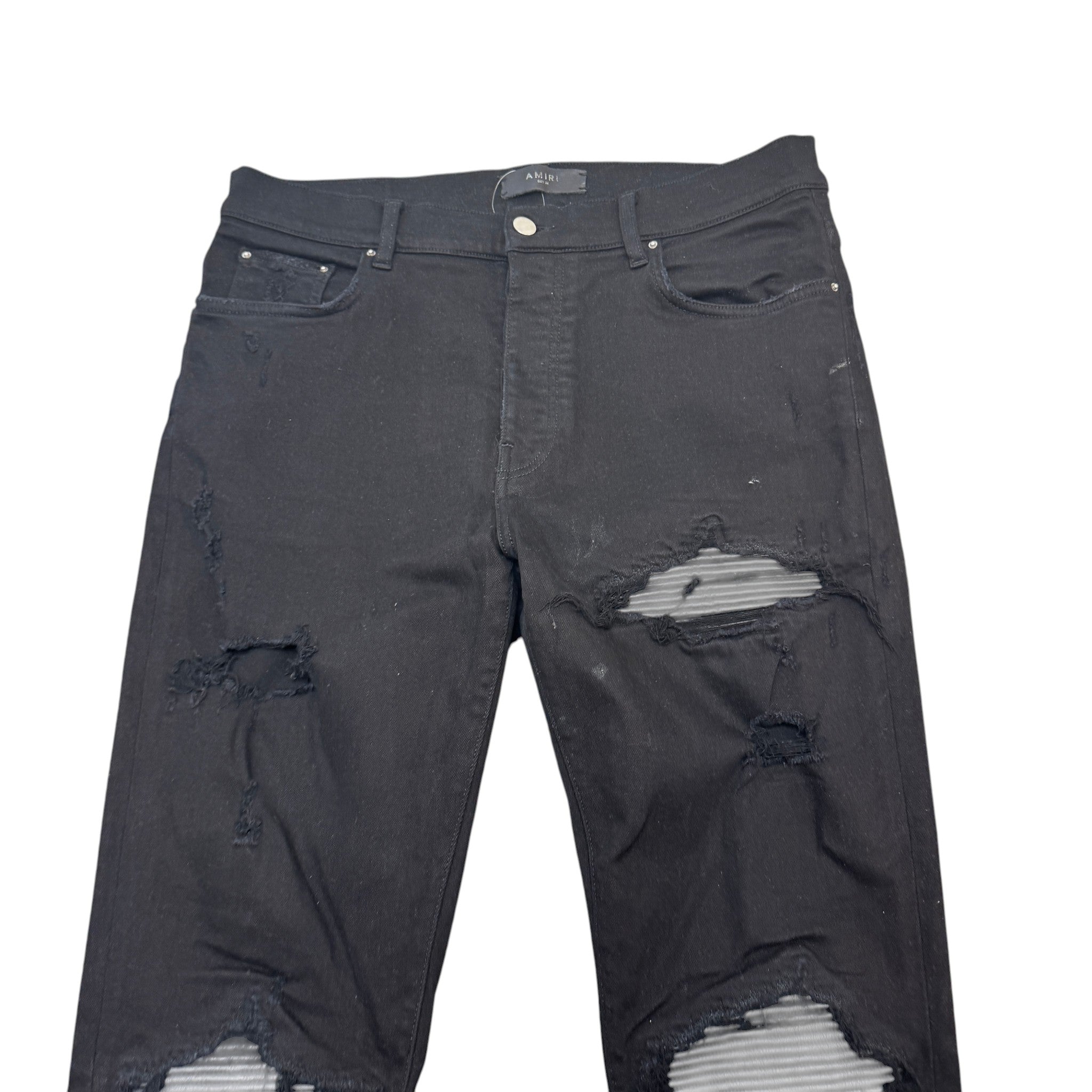 Men's Mx1 Distressed Jeans Black Size Waist 34"