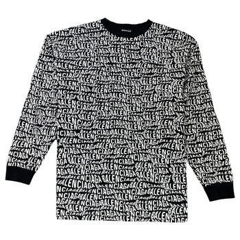 Men's Logo Print Oversized T-Shirt Black Size M