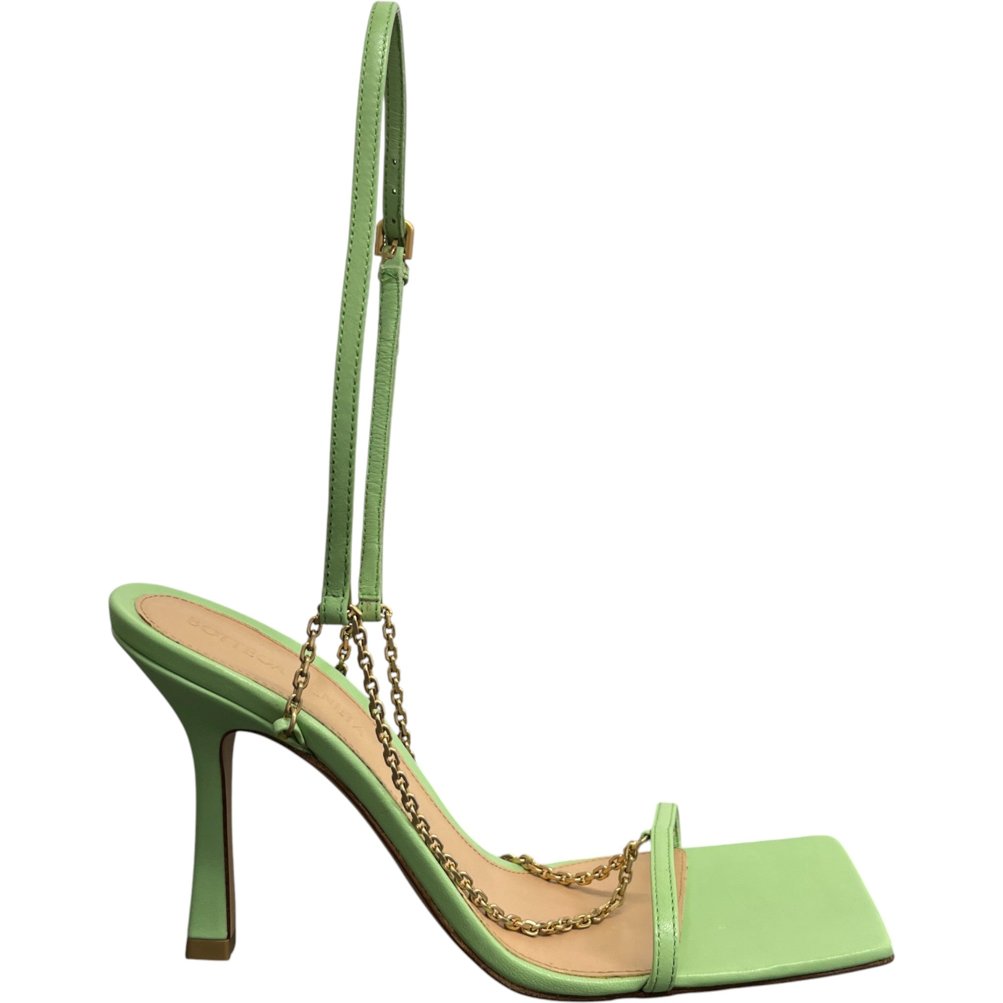 Women's Stretch Chain Sandal Heels Green Size EU 37.5 / UK 4.5