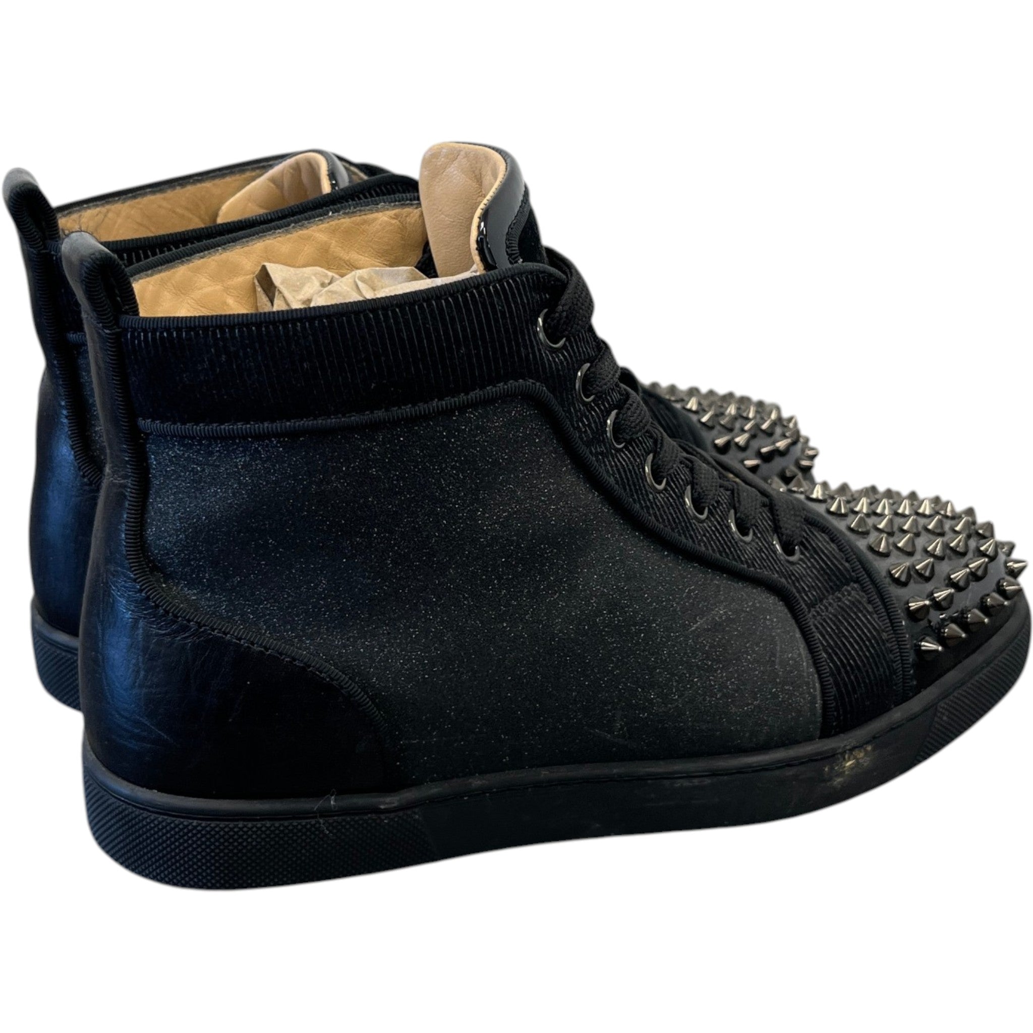 Women's Lou Spikes Glitter High Trainers Black Size EU 38.5 / UK 5.5