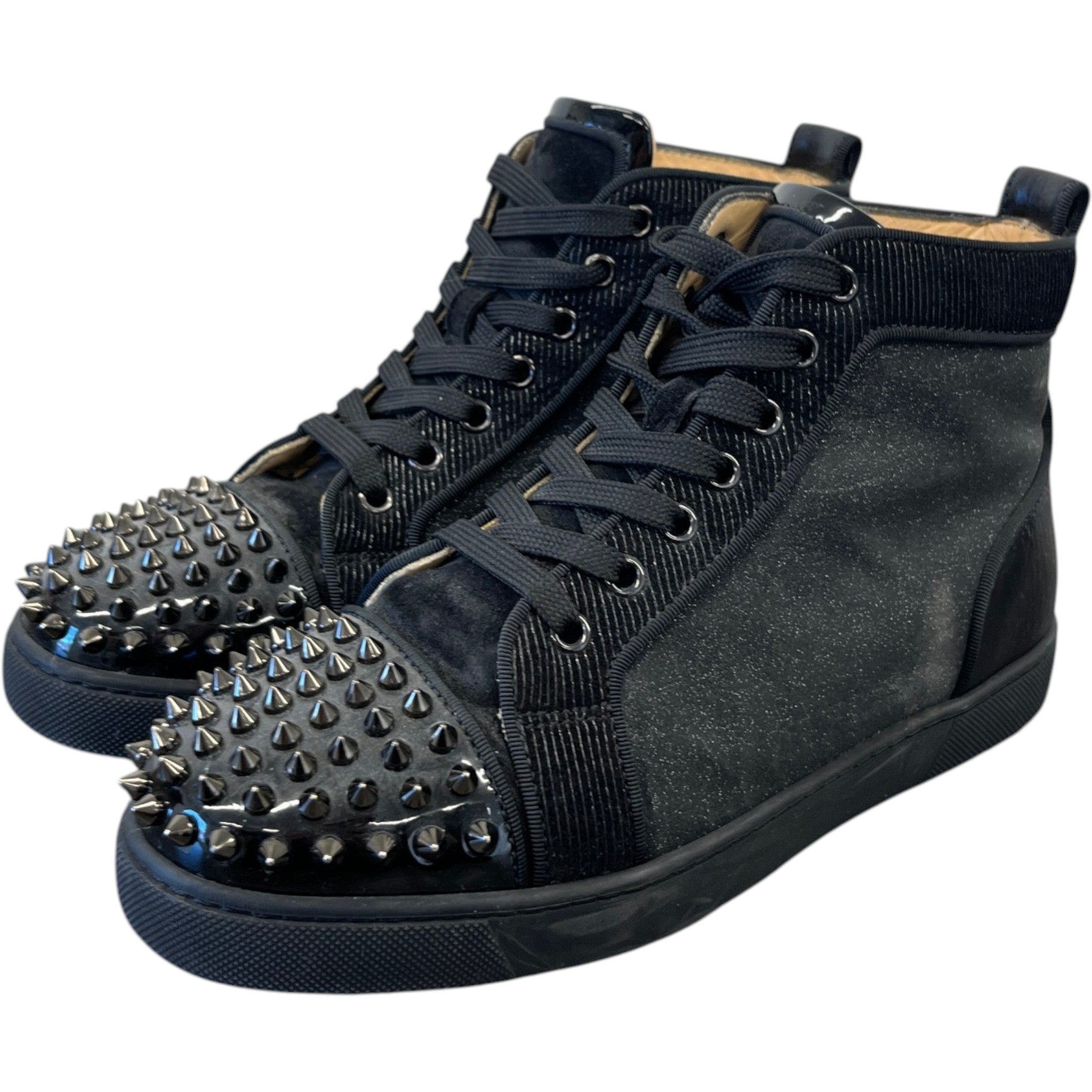 Women's Lou Spikes Glitter High Trainers Black Size EU 38.5 / UK 5.5