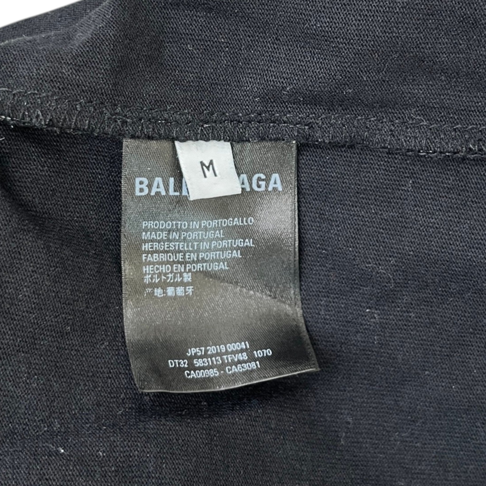 Men's Logo Print Oversized T-Shirt Black Size M