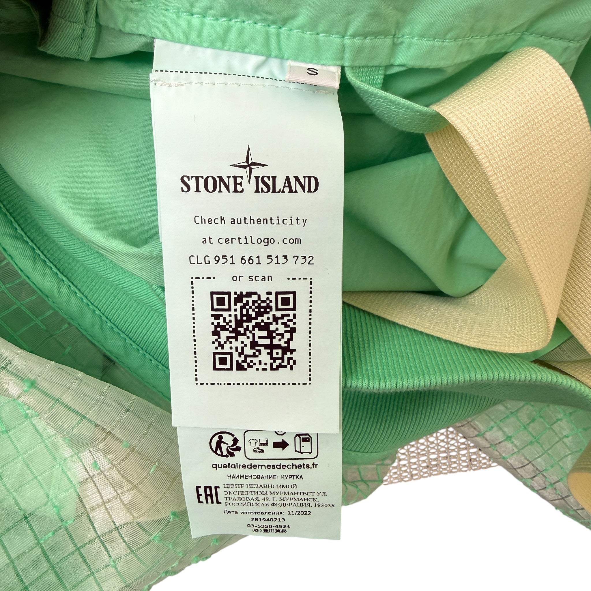 Men's Shadow Project Applique Logo Jacket Green Size S