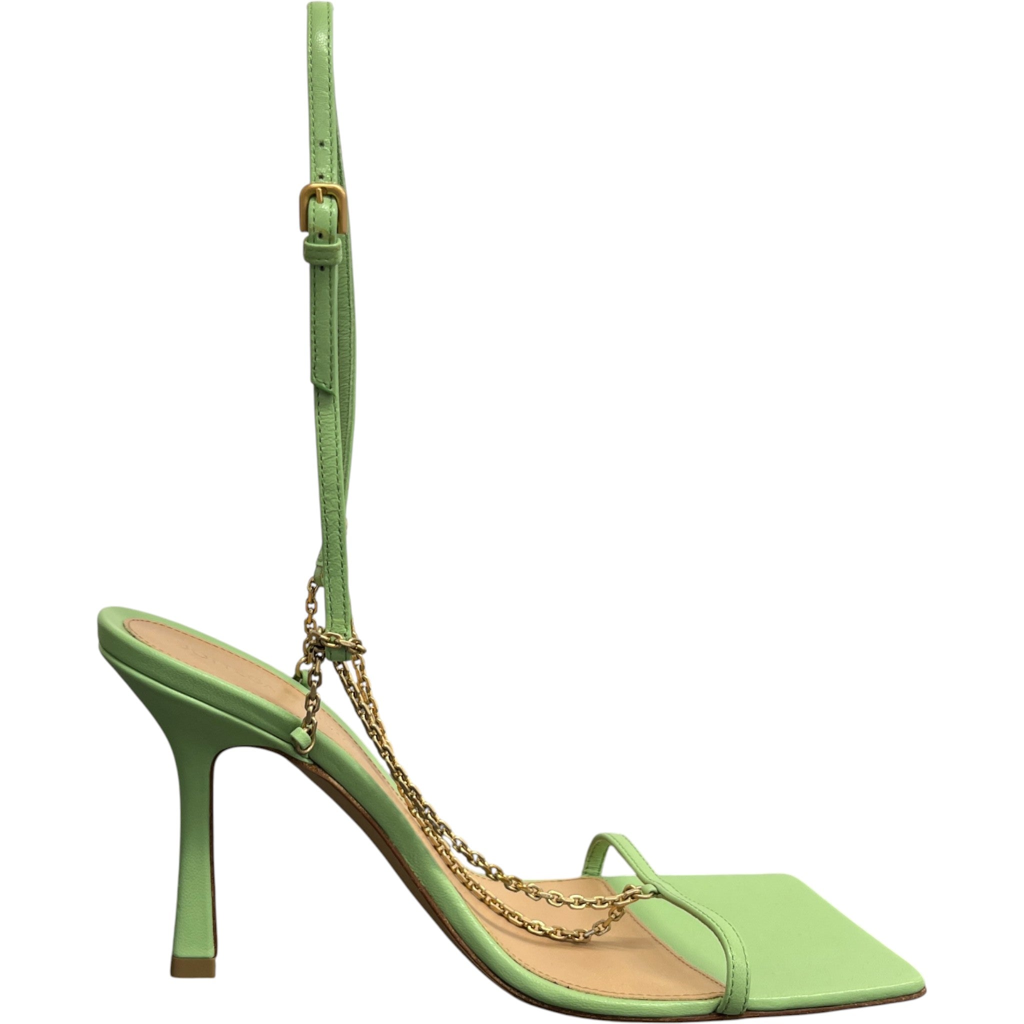 Women's Stretch Chain Sandal Heels Green Size EU 37.5 / UK 4.5