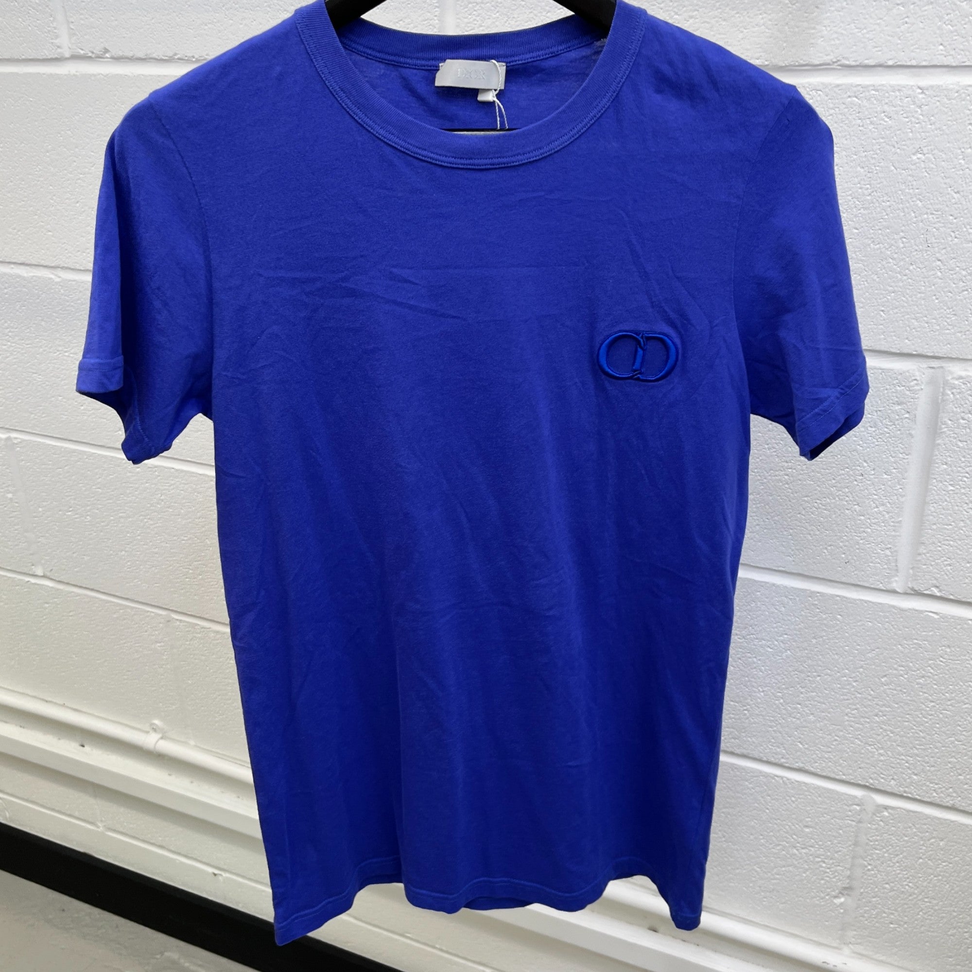 Men's Embroidered Logo T-Shirt Blue Size XS