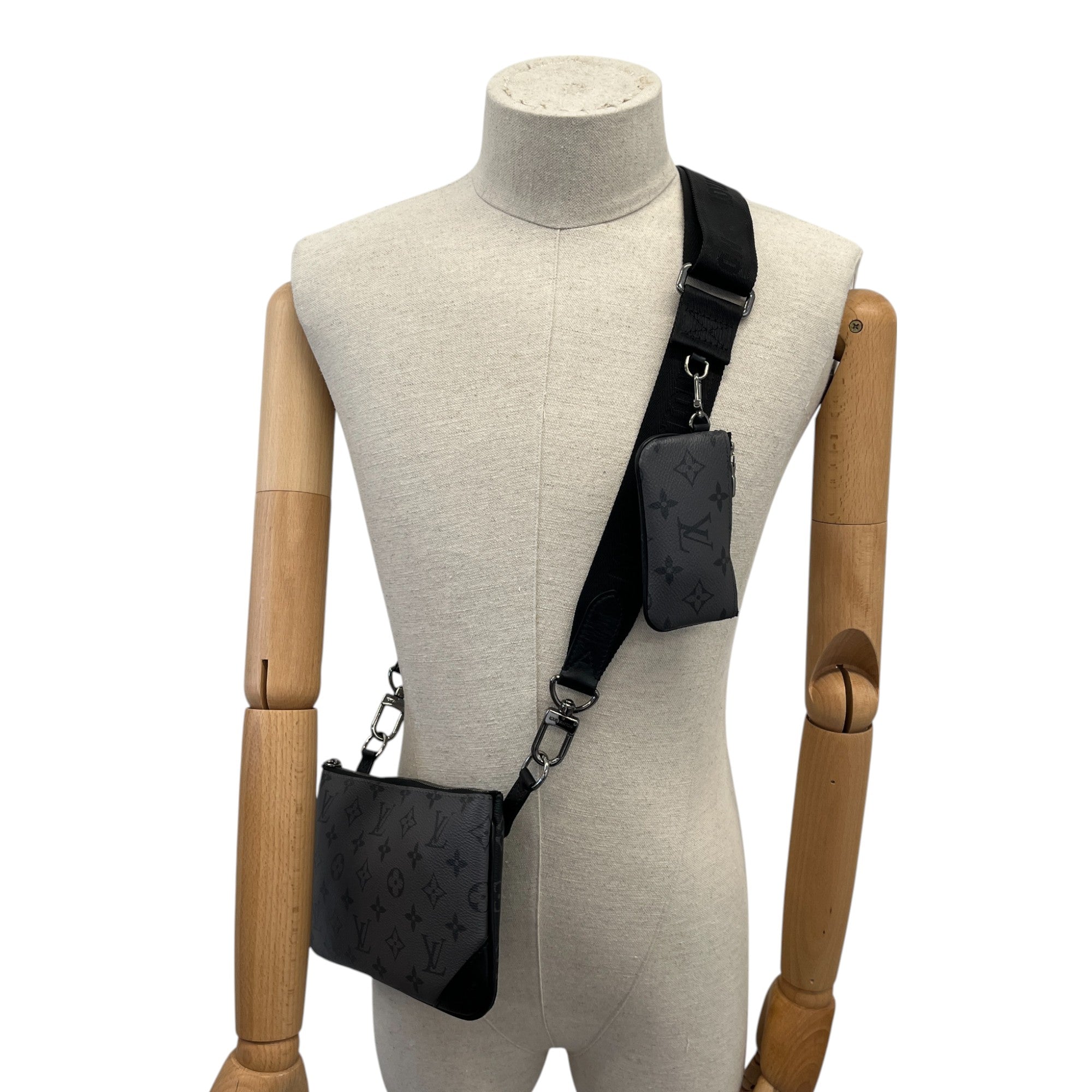 Men's Monogram Eclipse Trio Messenger Bag Black