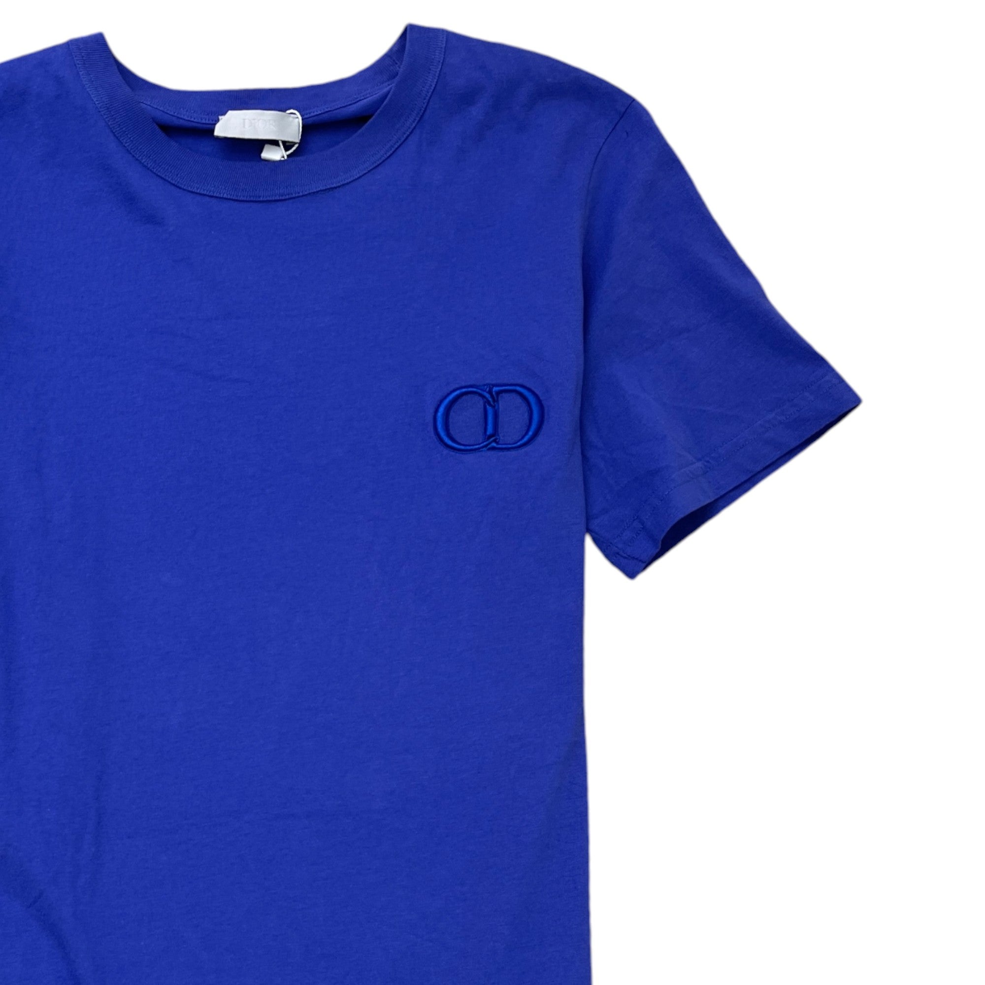 Men's Embroidered Logo T-Shirt Blue Size XS