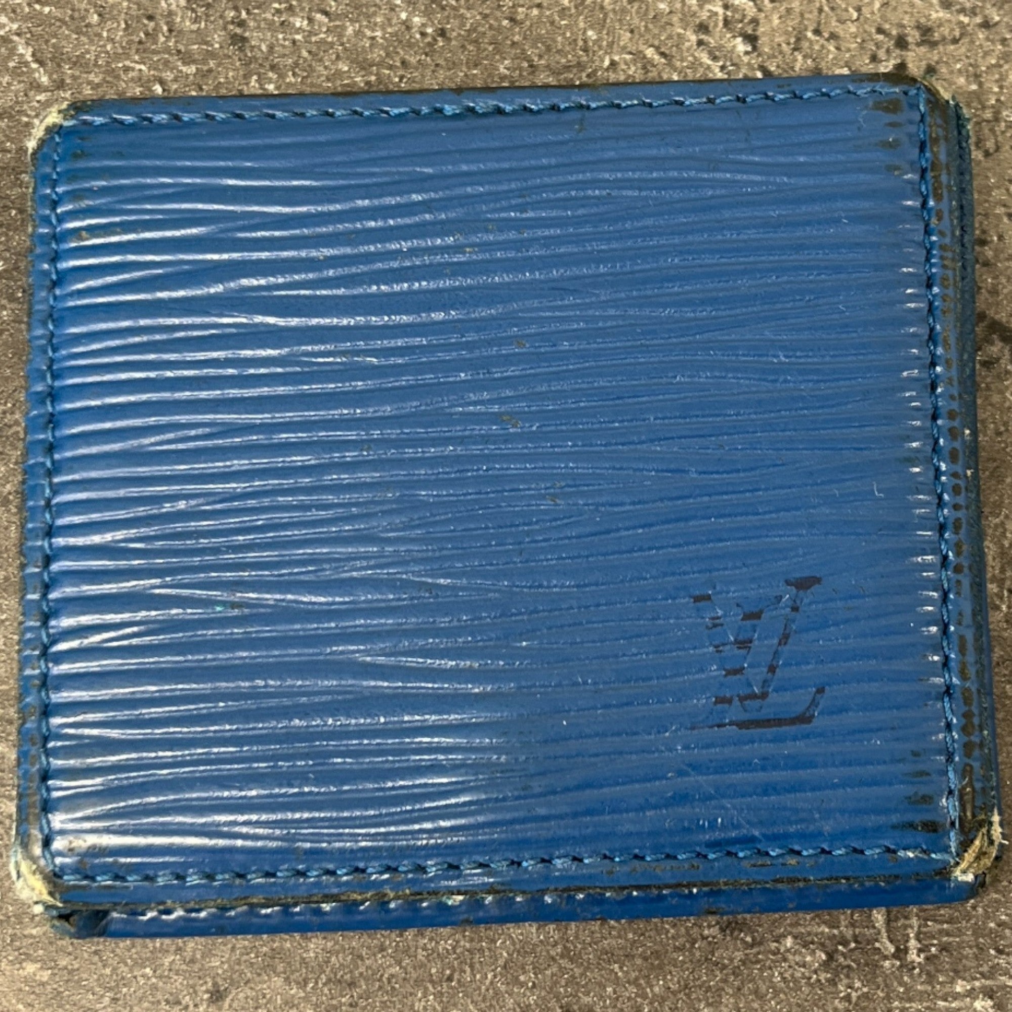 Men's Epi Coin Wallet Blue