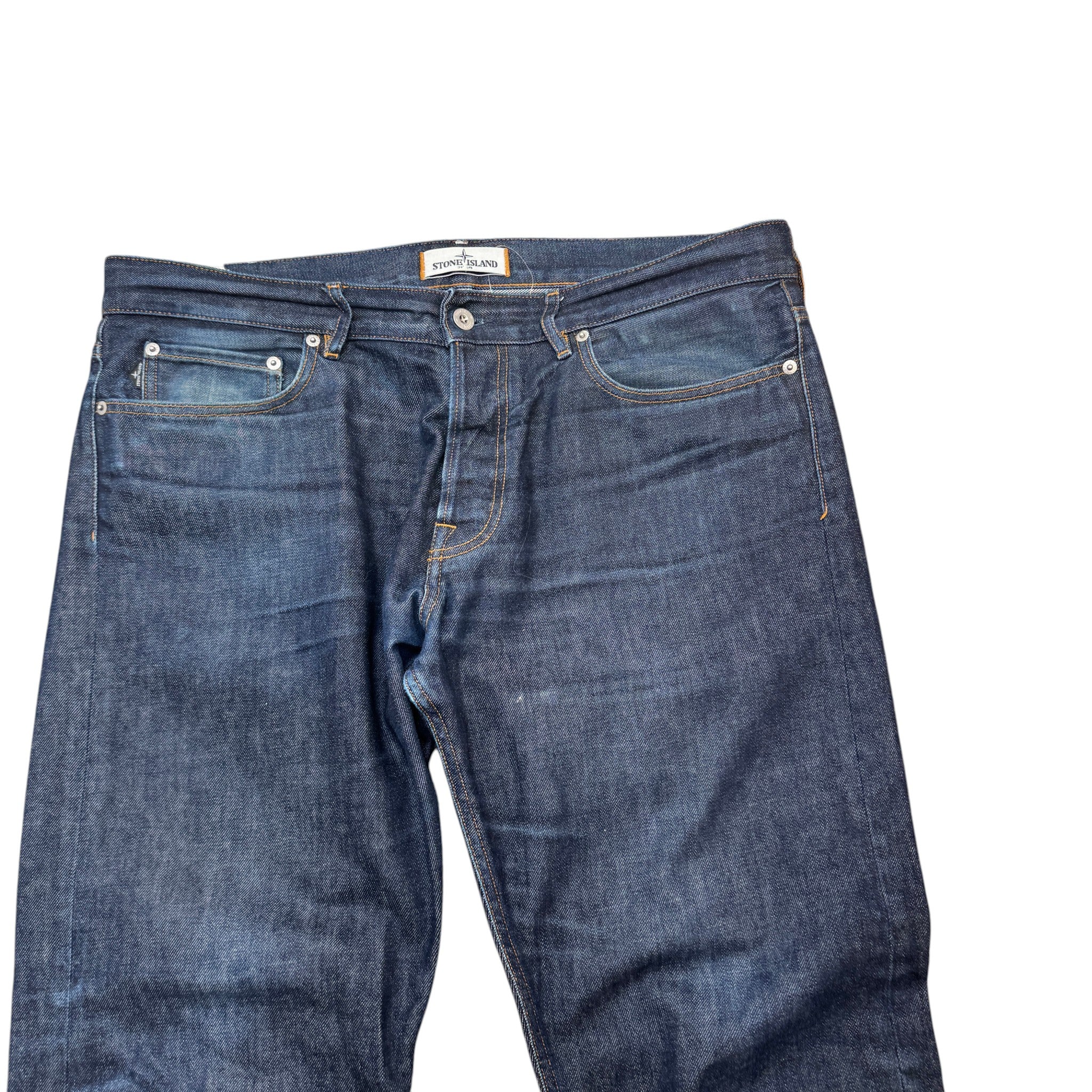 Men's Applique Logo Jeans Navy Size Waist 36"