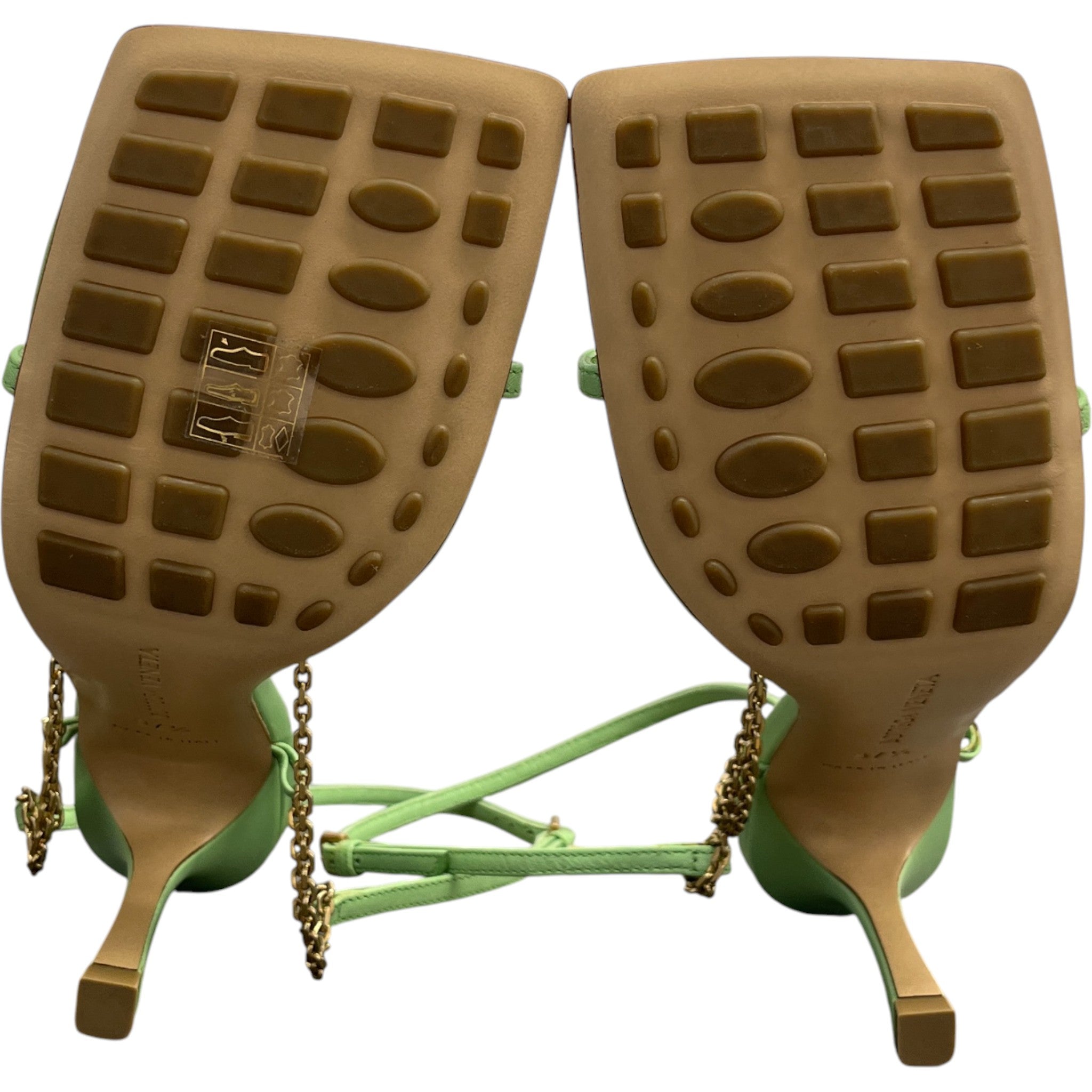 Women's Stretch Chain Sandal Heels Green Size EU 37.5 / UK 4.5