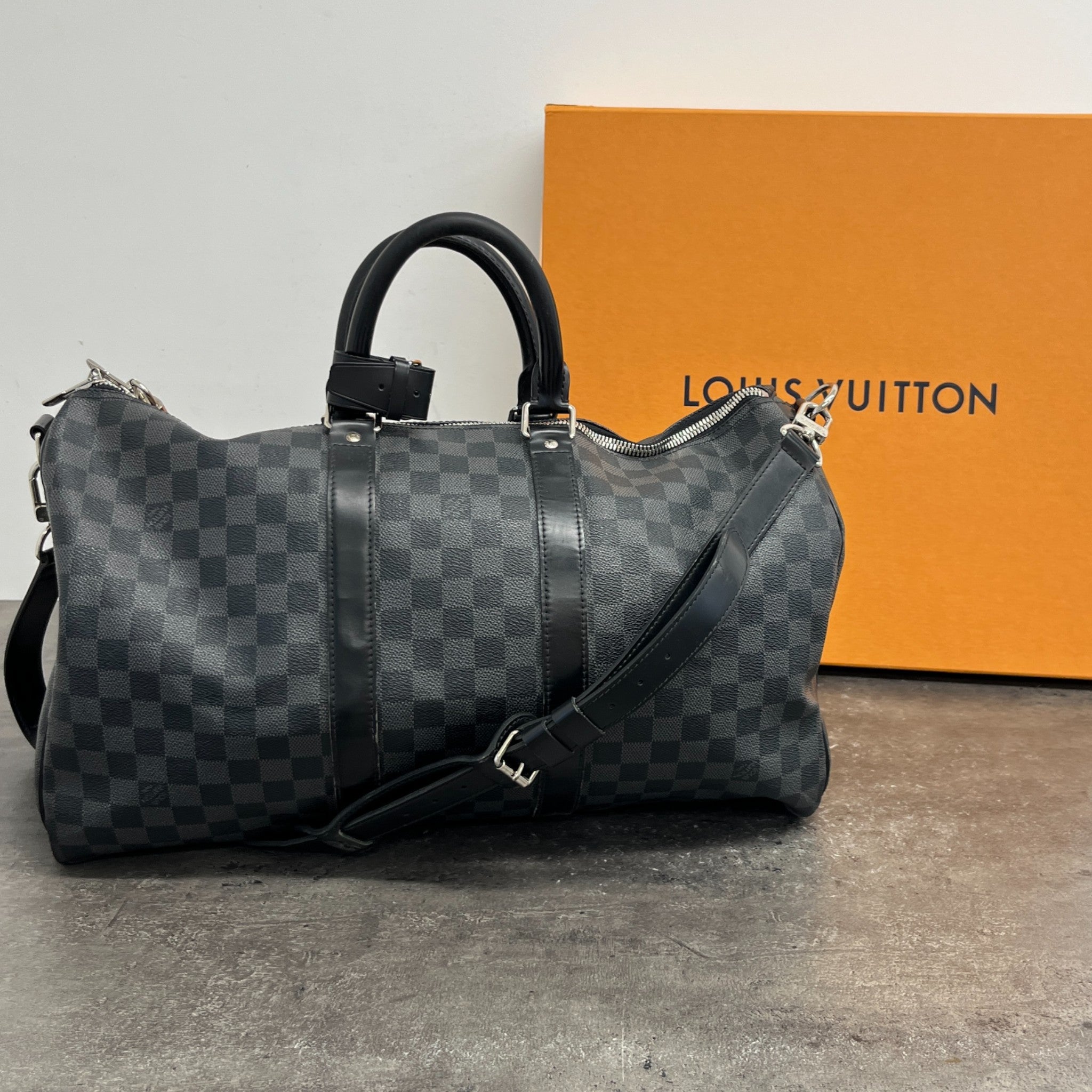 Men's Damier Graphite Keepall Bandoulière 45 Bag Black