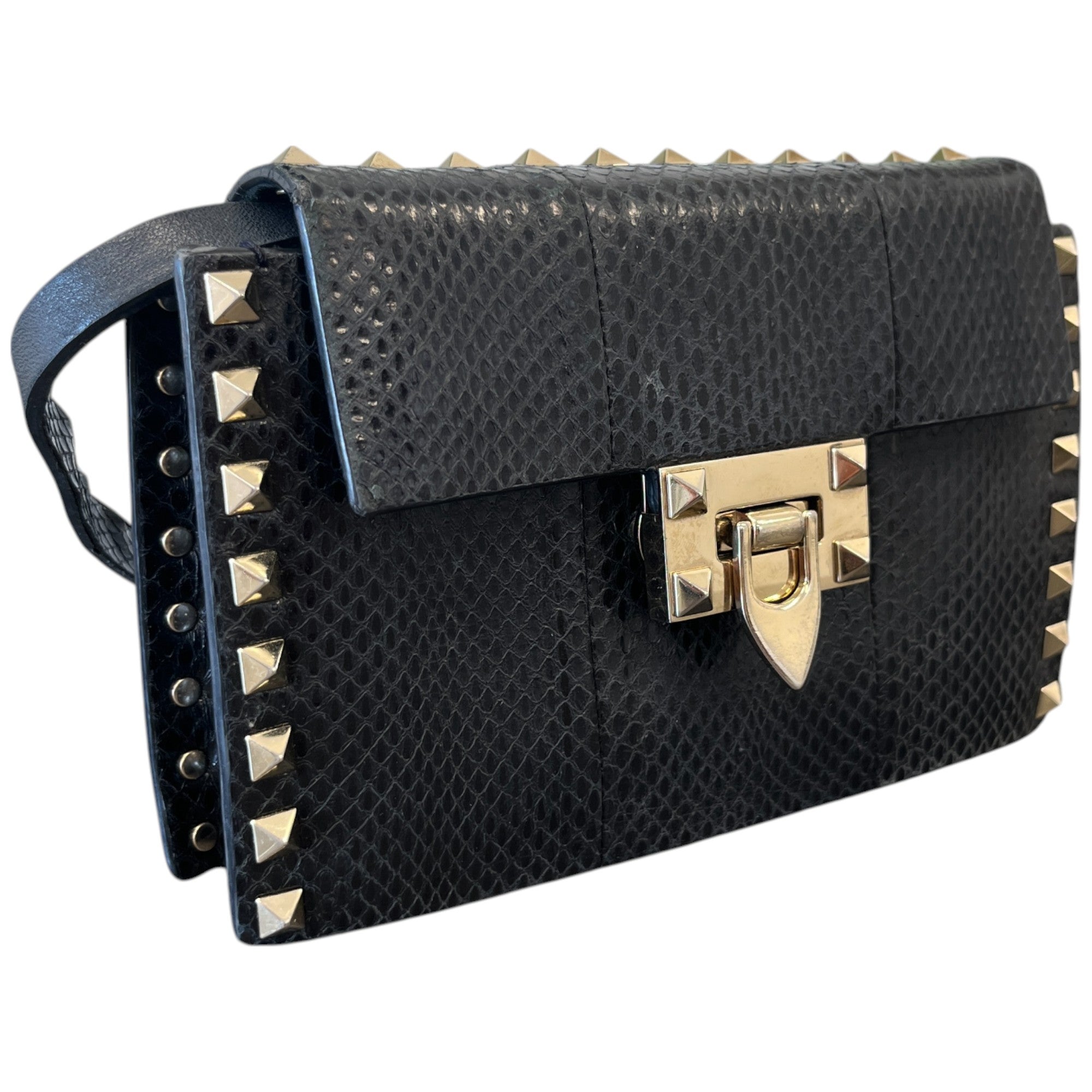 Women's Rockstud Spike Clutch Black