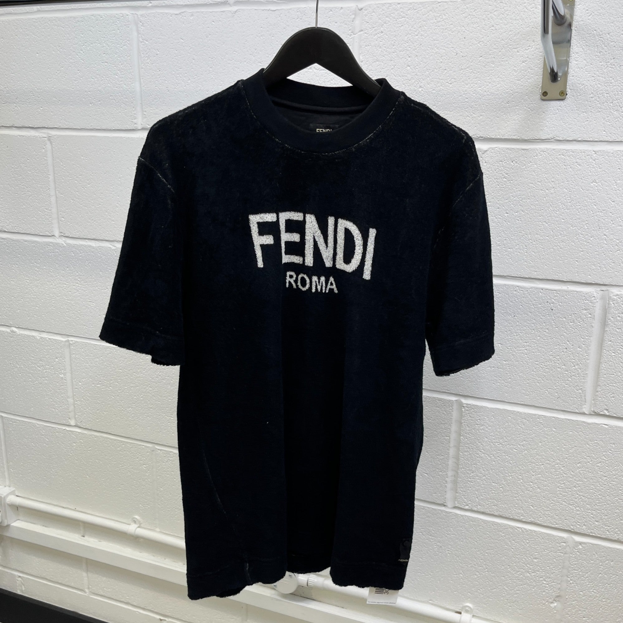 Men's Towling Logo Print T-Shirt Black Size M