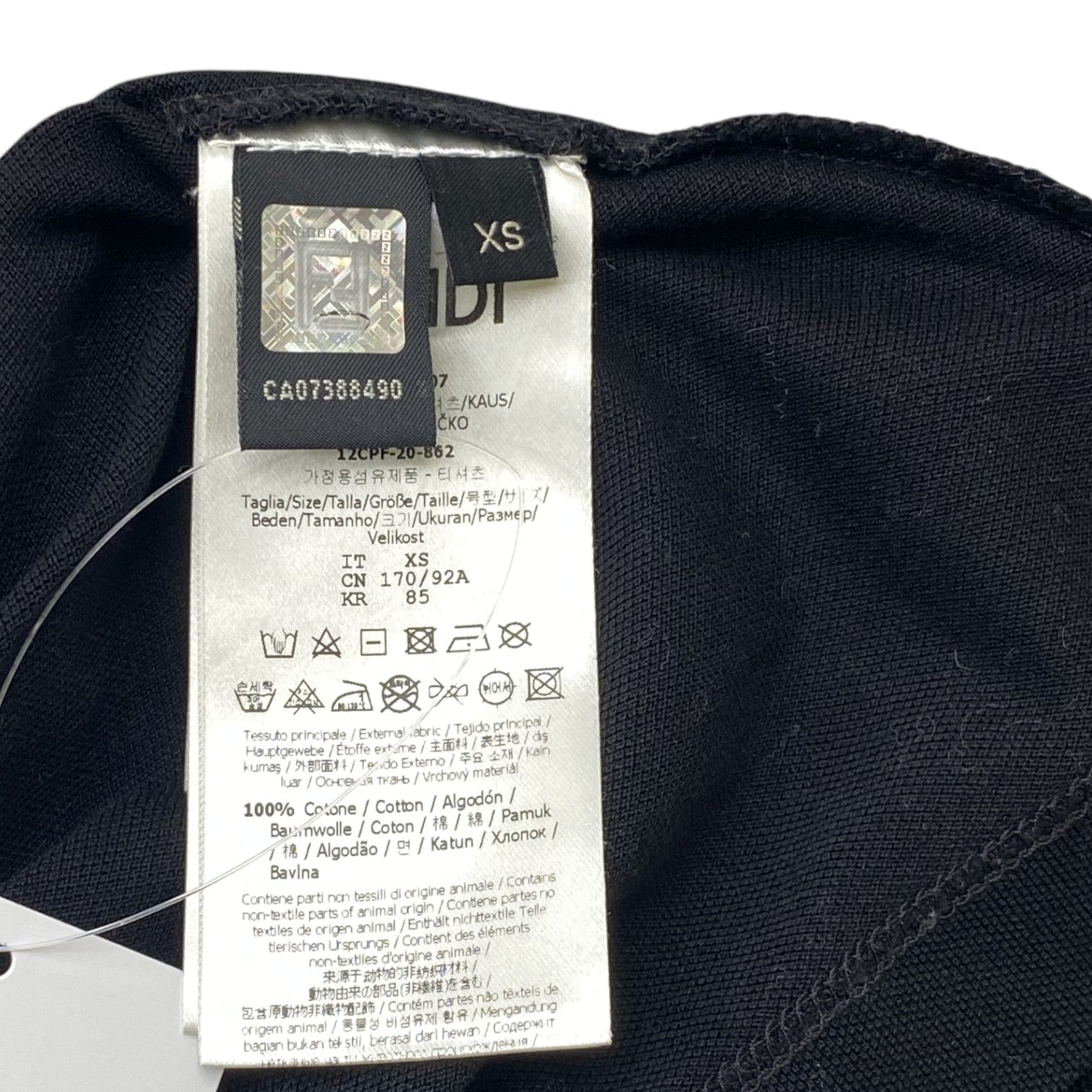 Men's Logo Print Polo Shirt Black Size XS