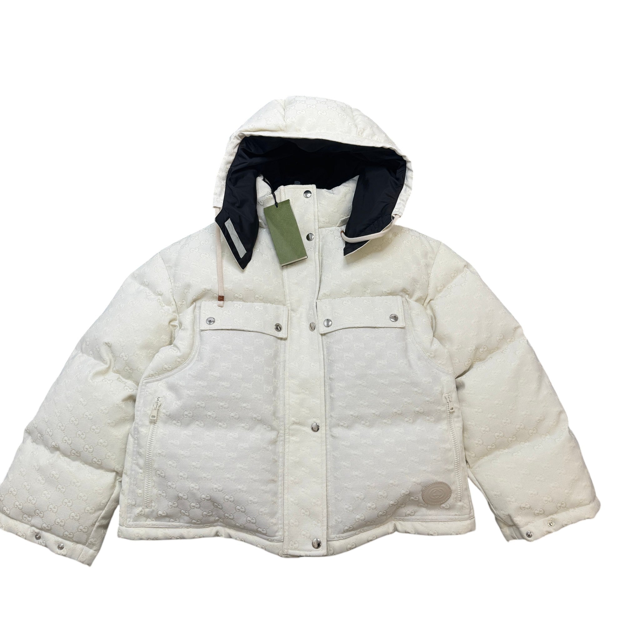 Women's Gg Supreme Bomber Down Jacket Cream Size IT 42 / UK 10