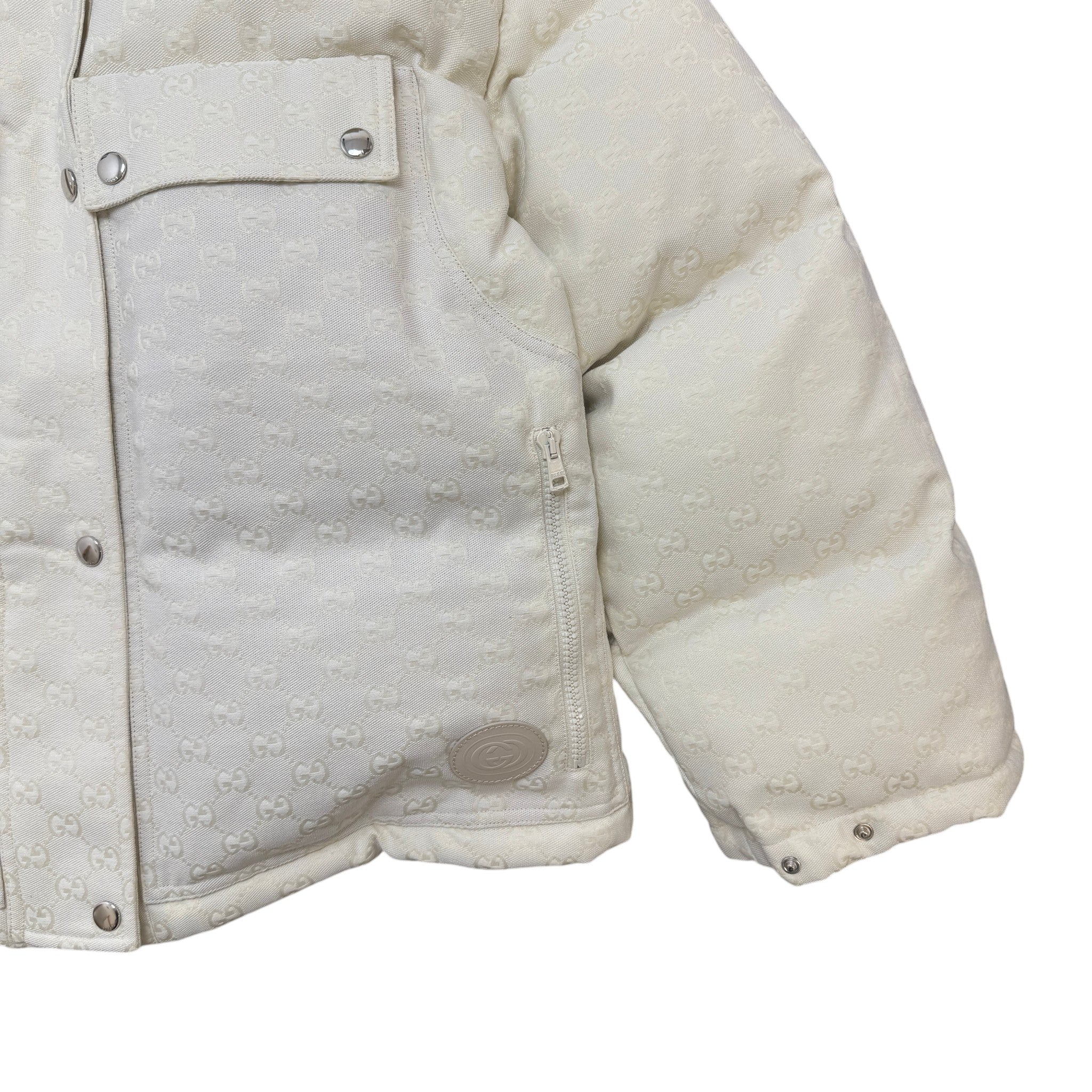Women's Gg Supreme Bomber Down Jacket Cream Size IT 42 / UK 10