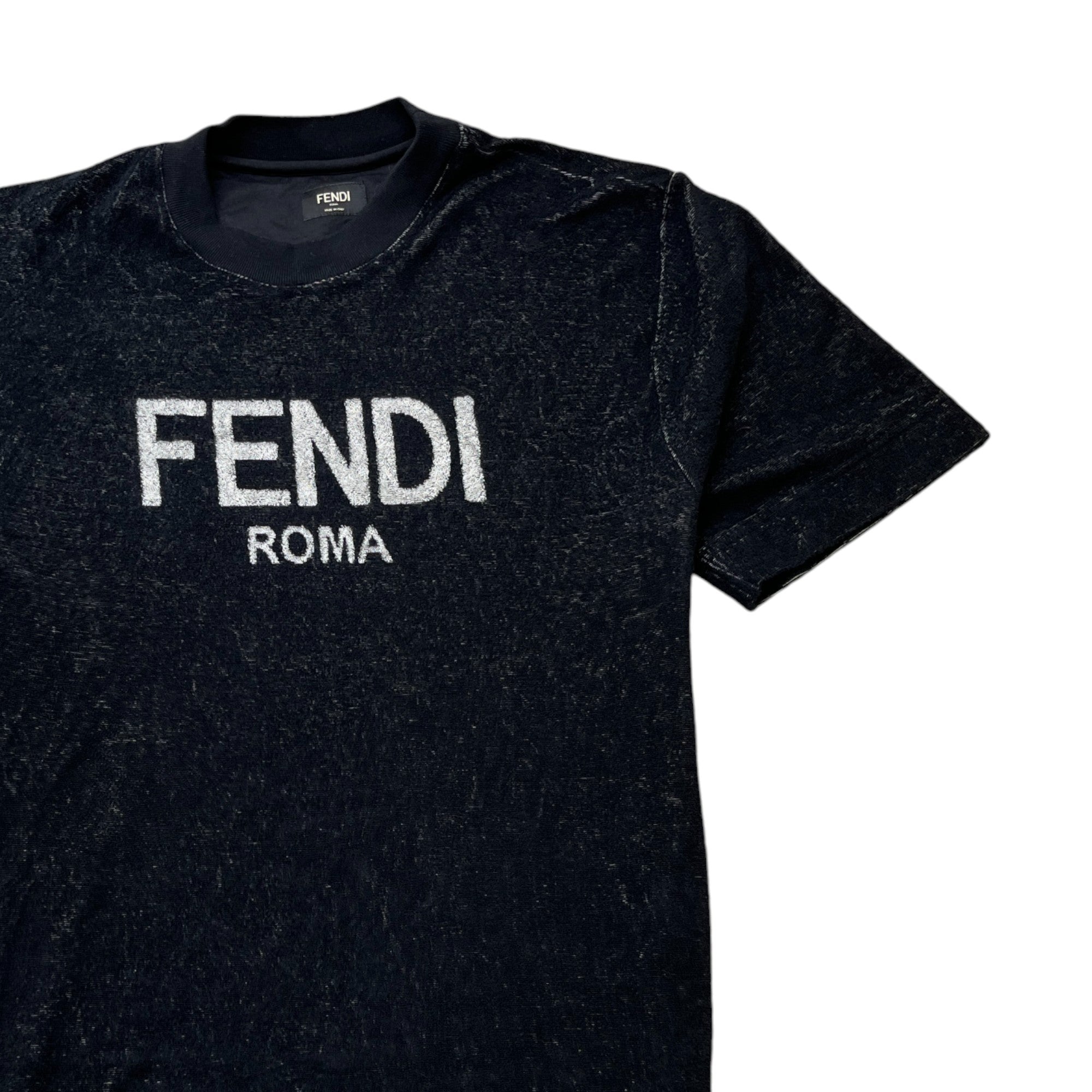 Men's Towling Logo Print T-Shirt Black Size M