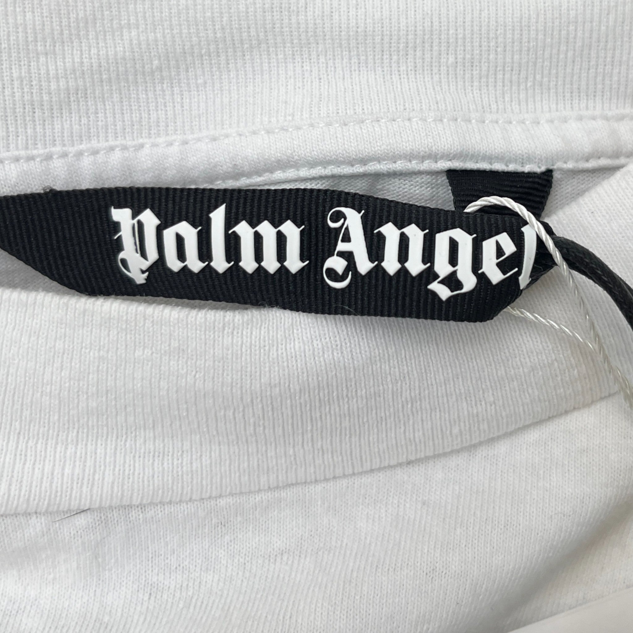 Men's Gothic Logo Print T-Shirt White Size L