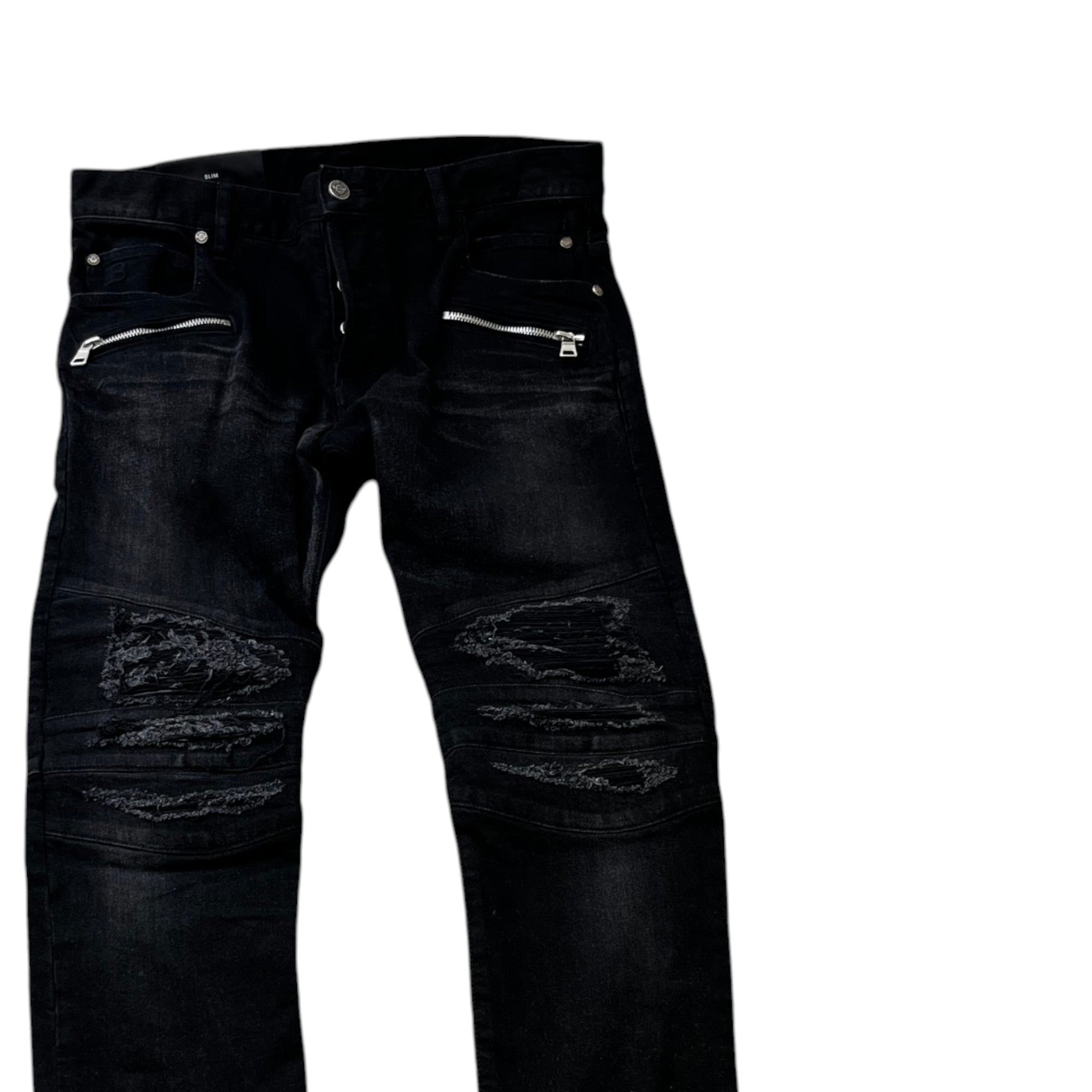 Men's Distressed Jeans Black Size Waist 34"