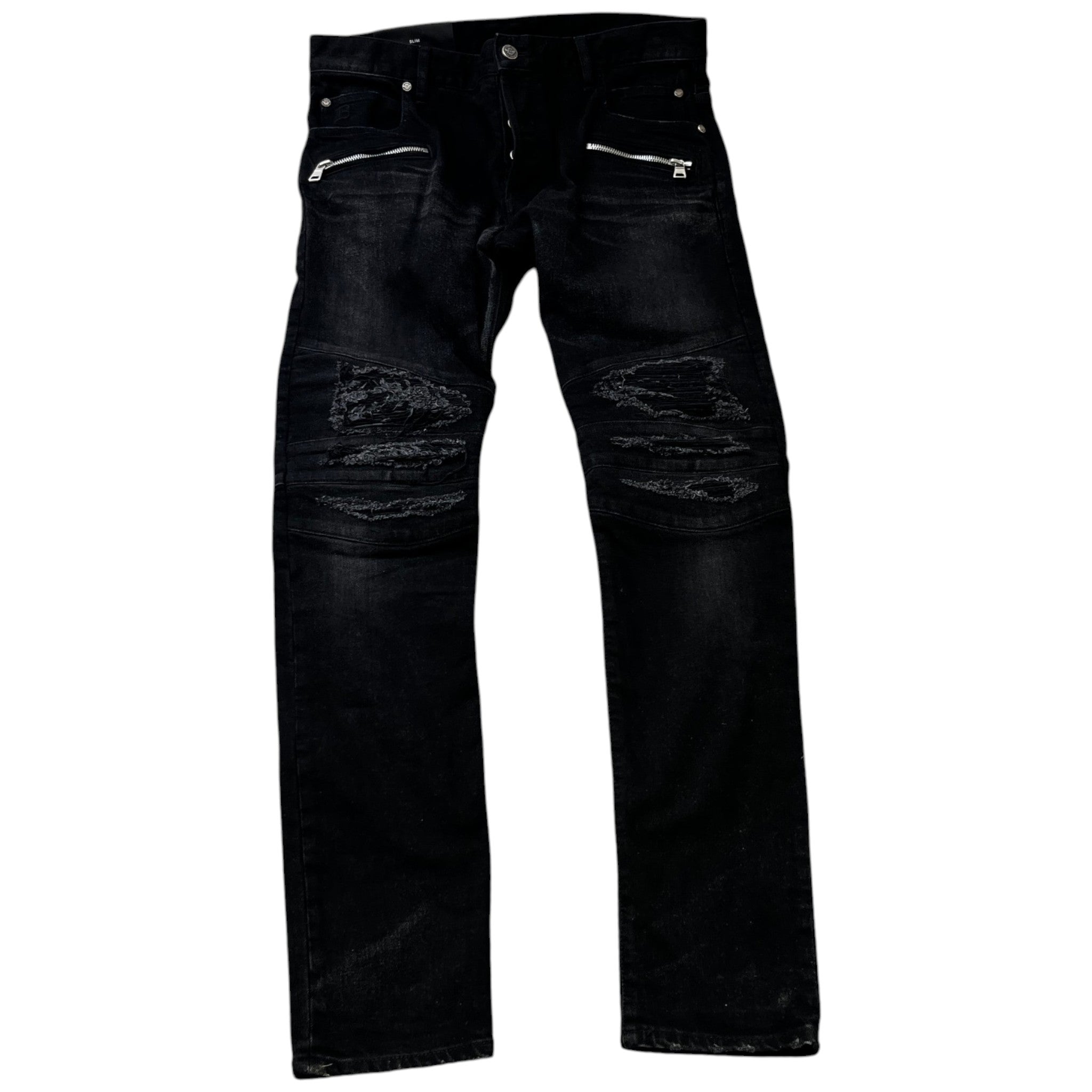 Men's Distressed Jeans Black Size Waist 34"