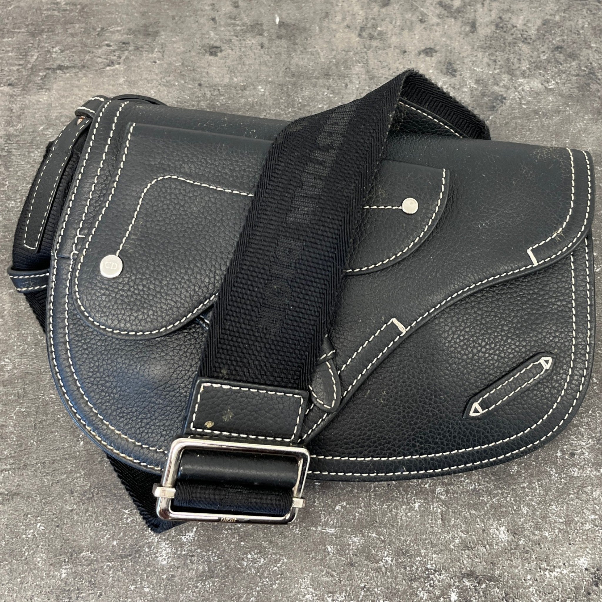 Men's X Kaws Saddle Messenger Bag Black