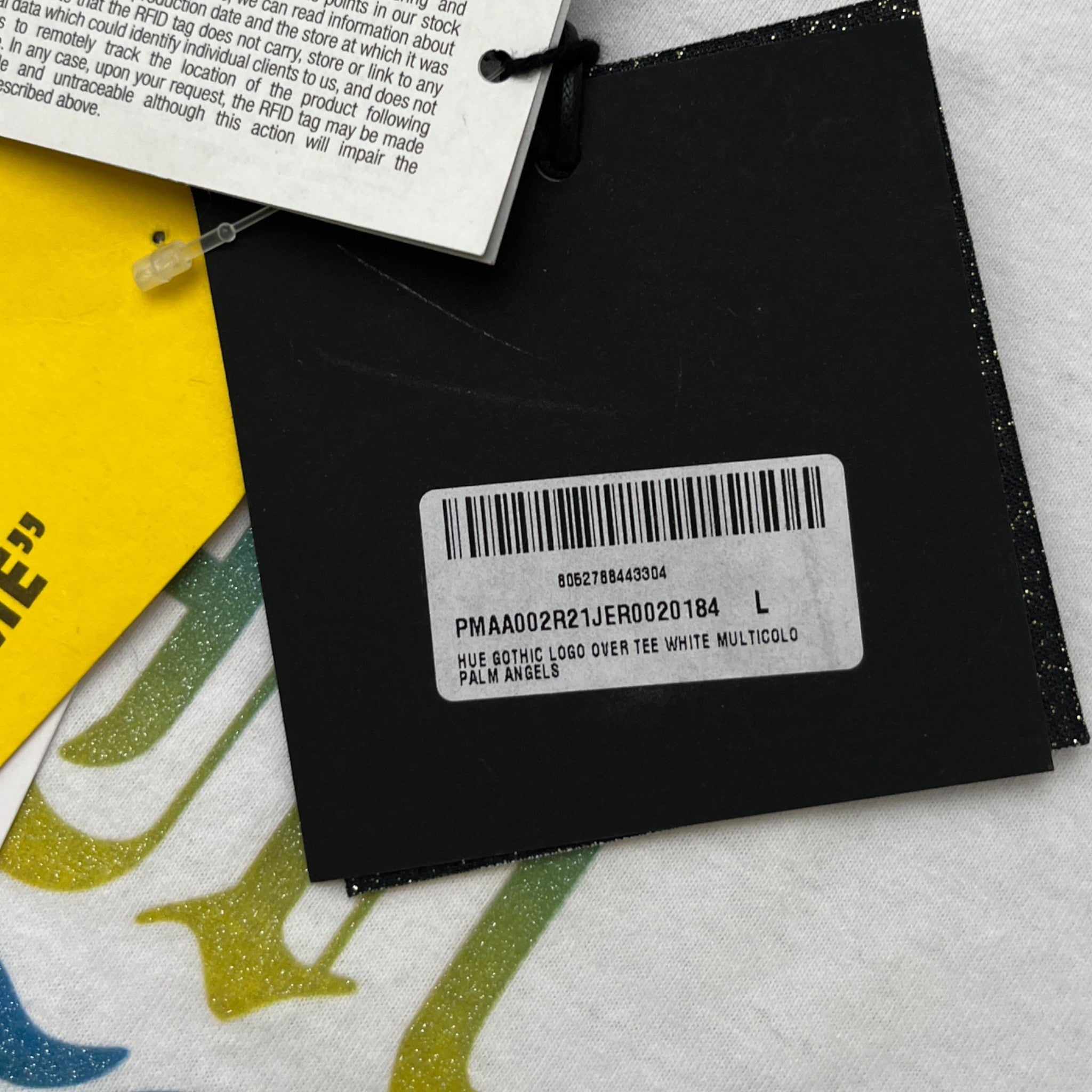 Men's Gothic Logo Print T-Shirt White Size L