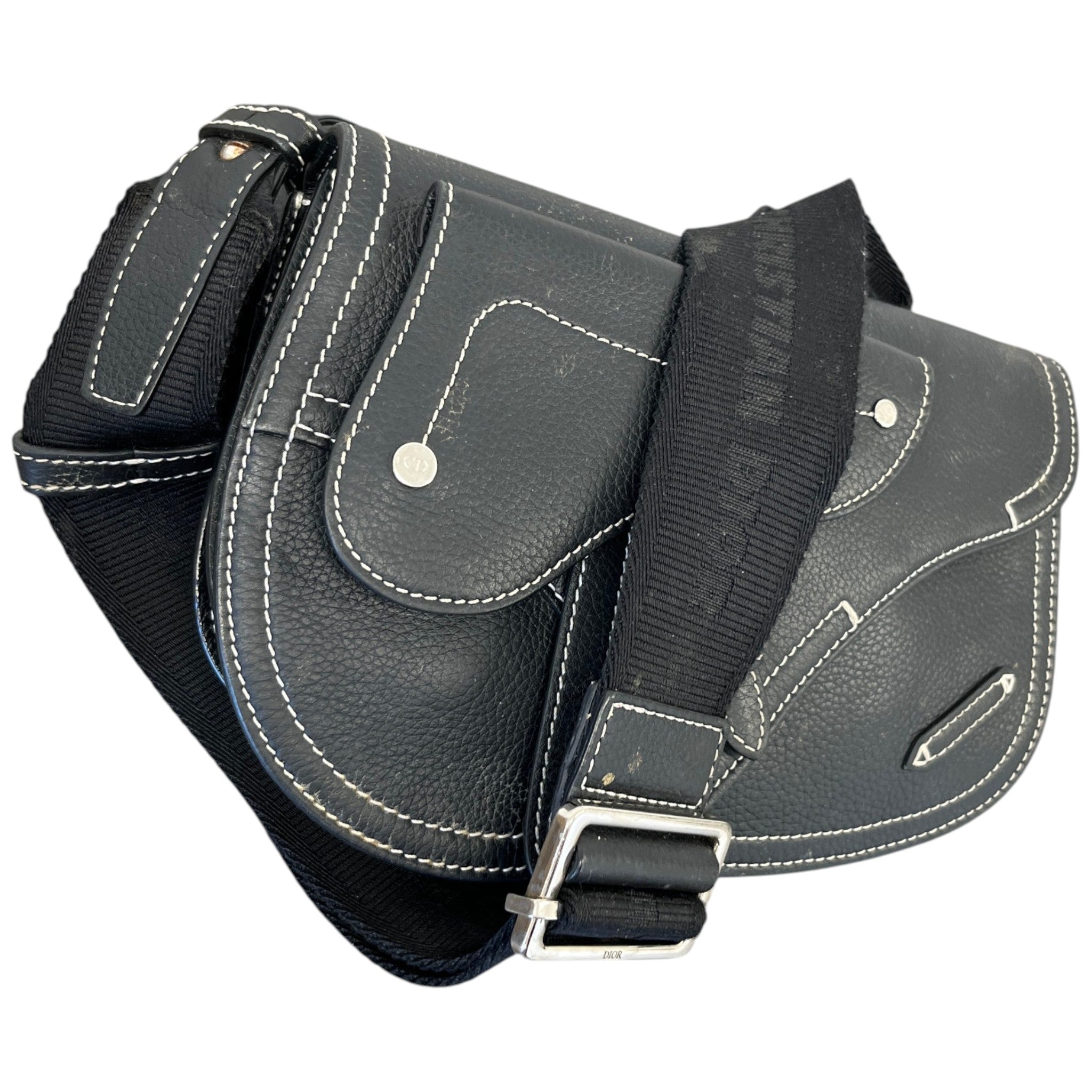 Men's X Kaws Saddle Messenger Bag Black