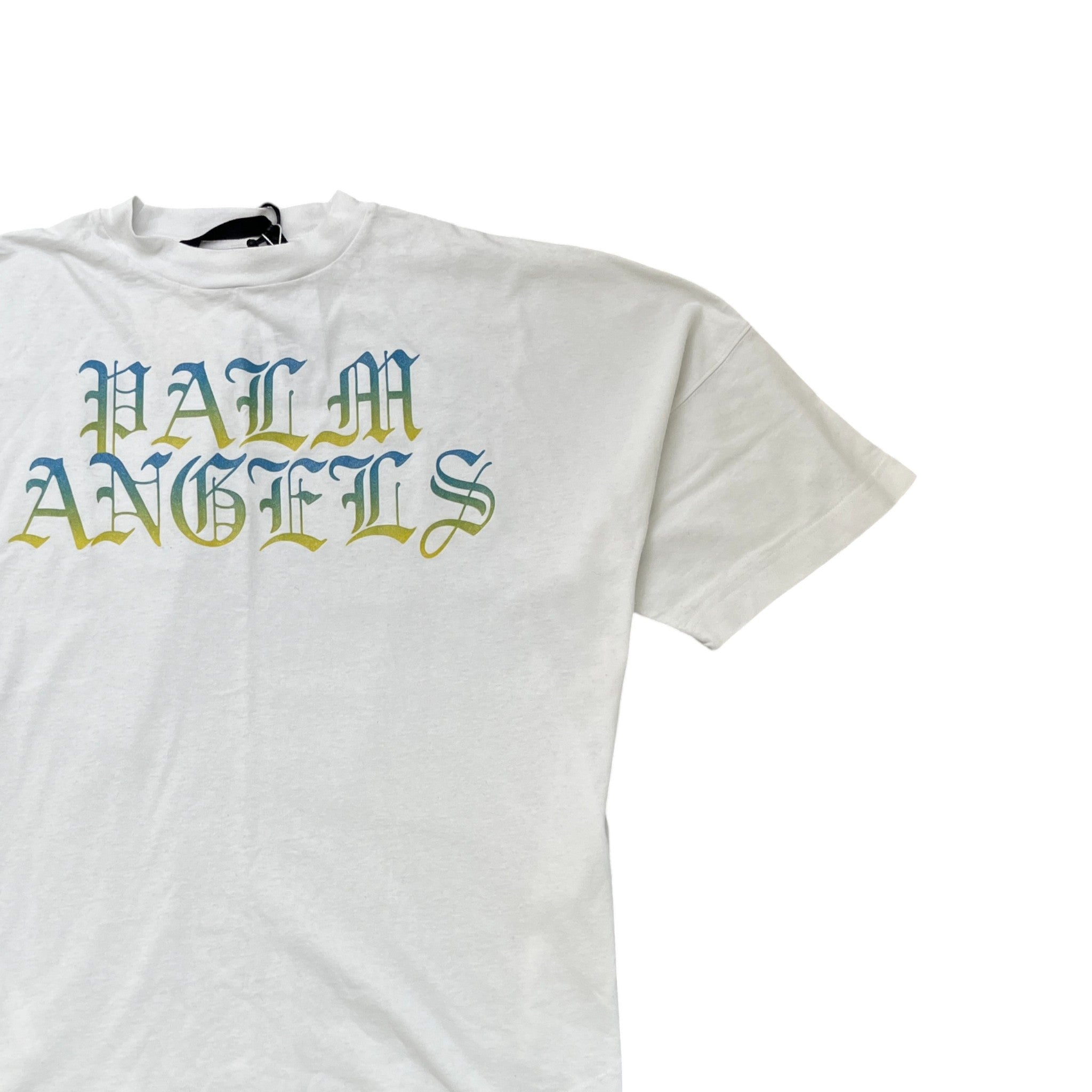 Men's Gothic Logo Print T-Shirt White Size L