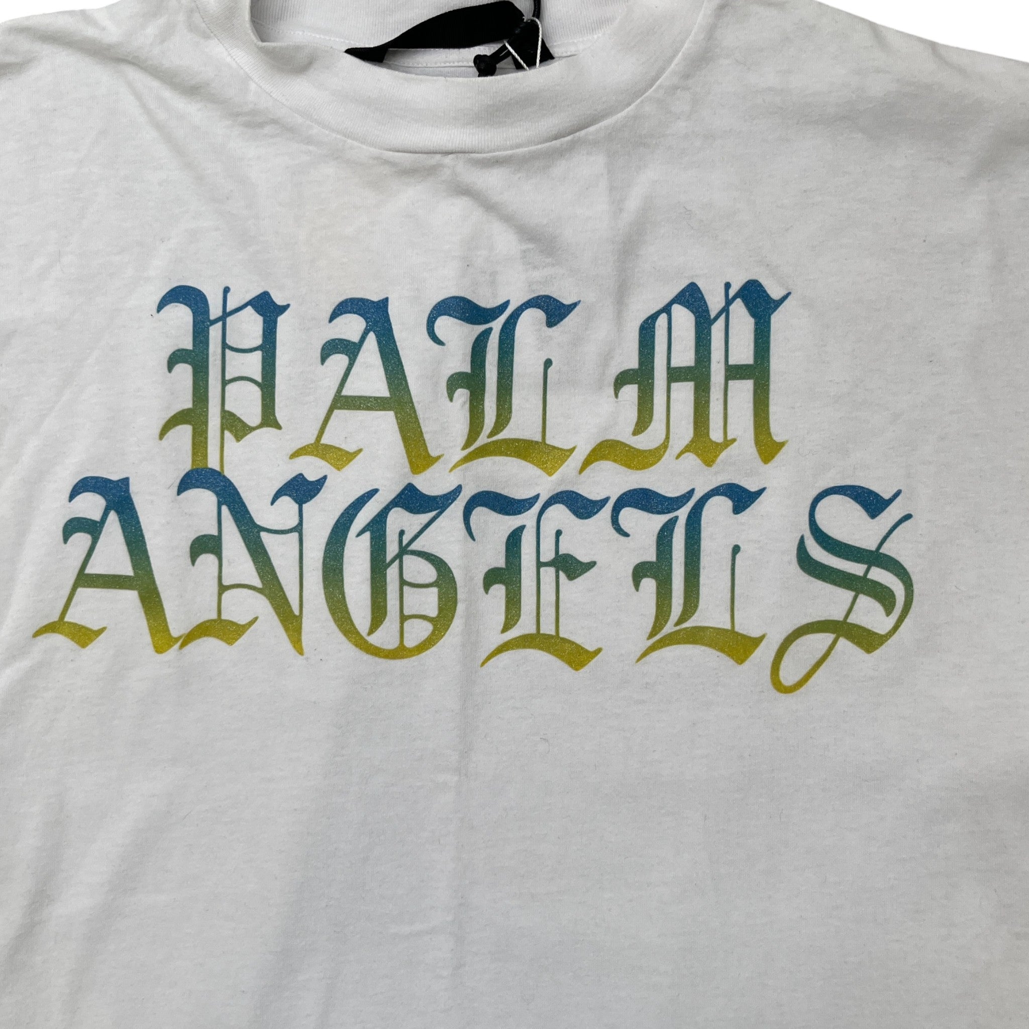 Men's Gothic Logo Print T-Shirt White Size L