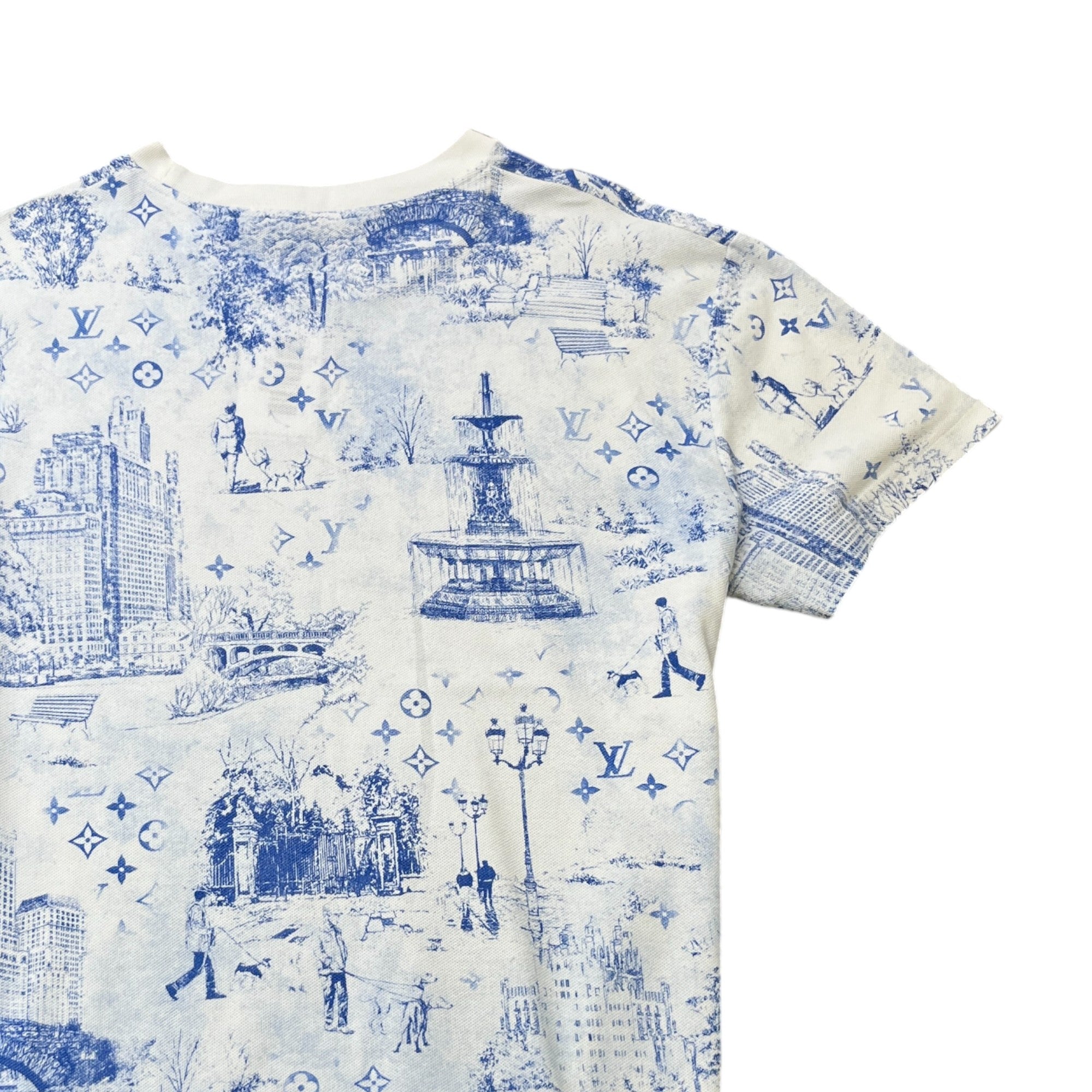 Men's Monogram Cotton Pique T-Shirt Blue Size XL