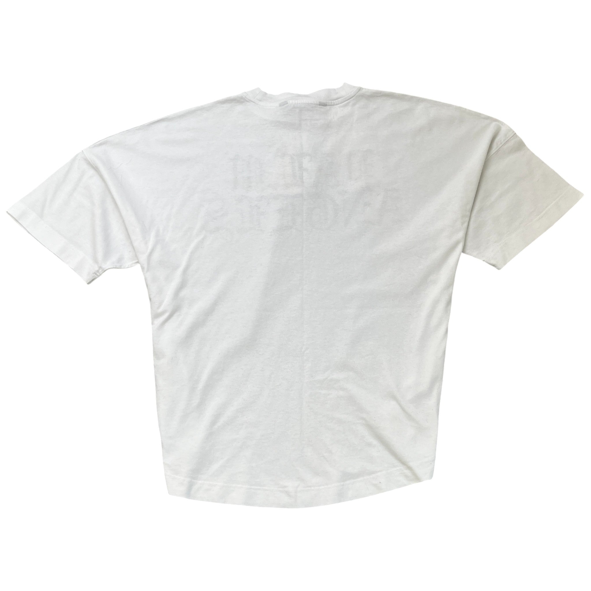 Men's Gothic Logo Print T-Shirt White Size L