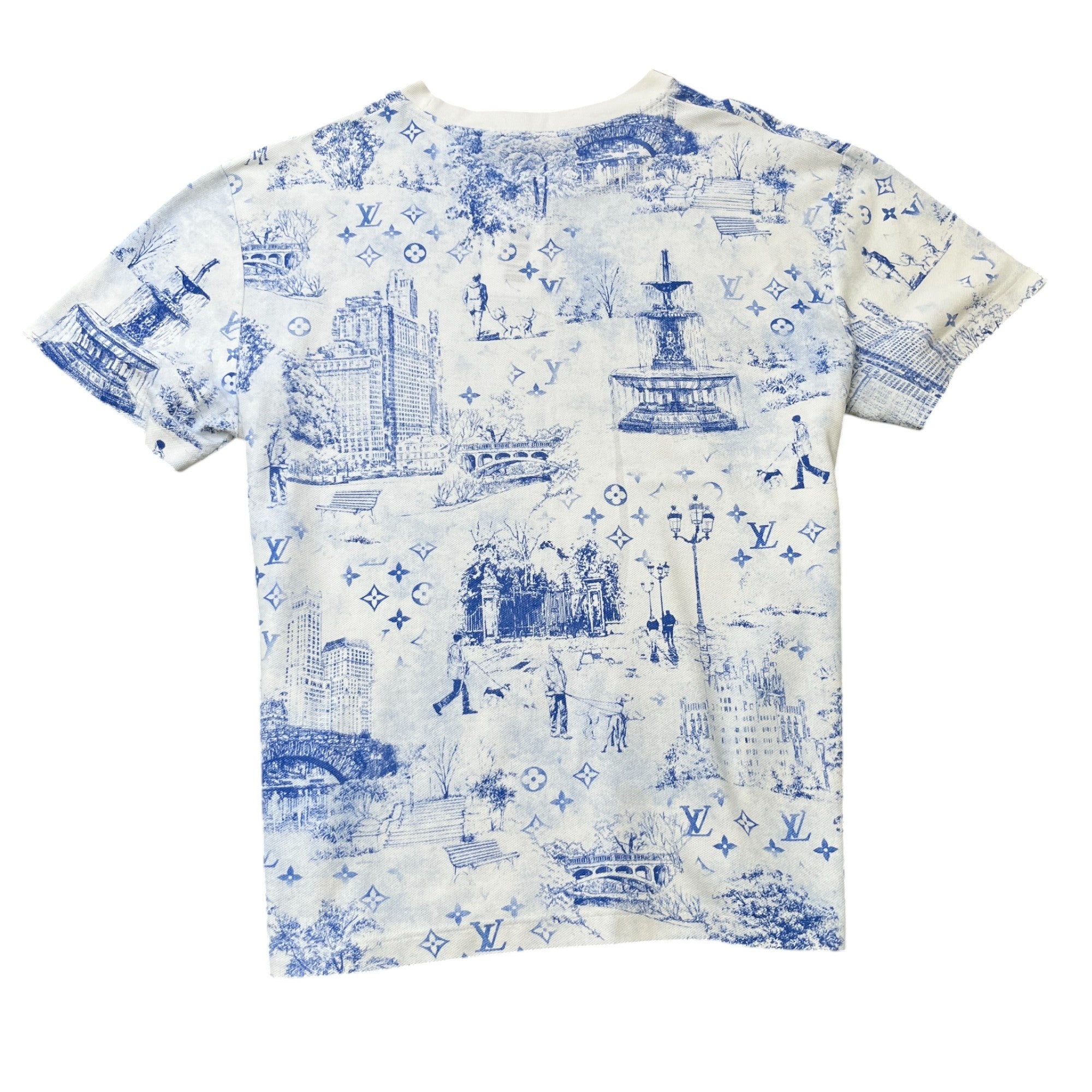 Men's Monogram Cotton Pique T-Shirt Blue Size XL