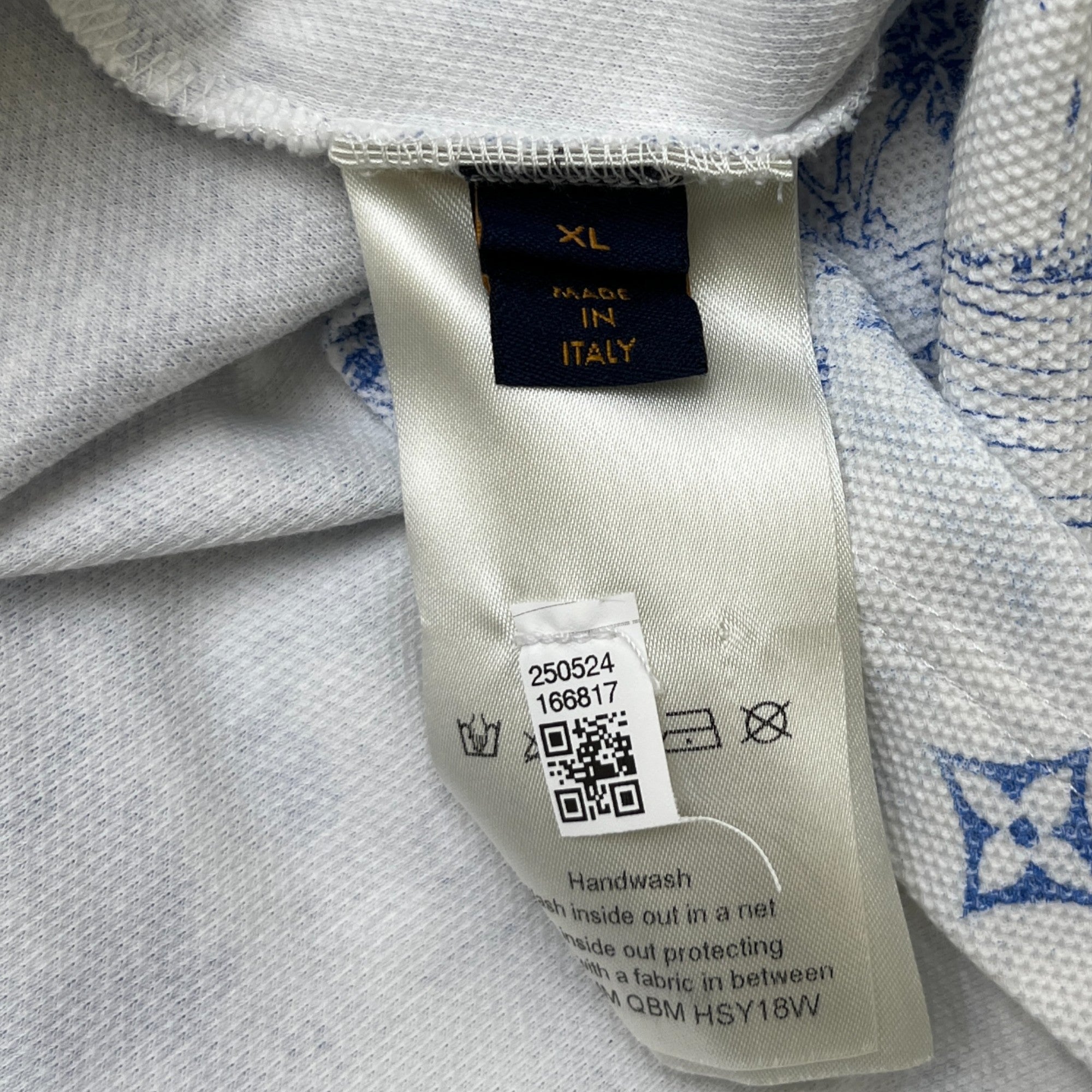 Men's Monogram Cotton Pique T-Shirt Blue Size XL