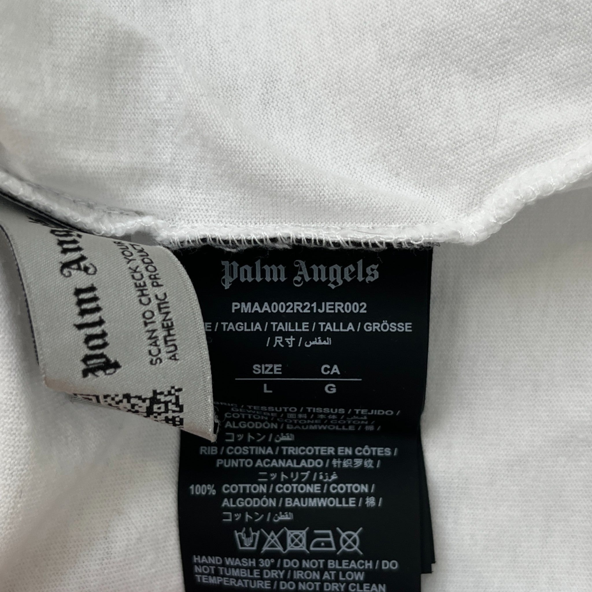 Men's Gothic Logo Print T-Shirt White Size L