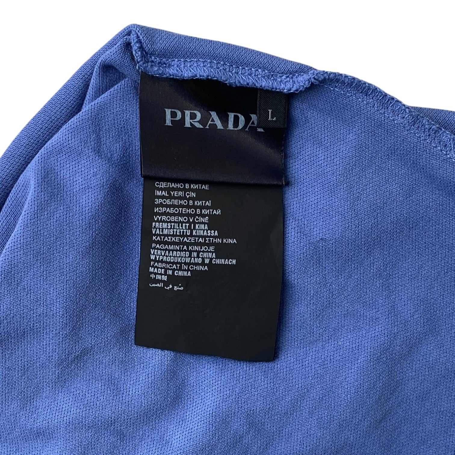 Men's Tab Logo Polo Shirt Blue Size L