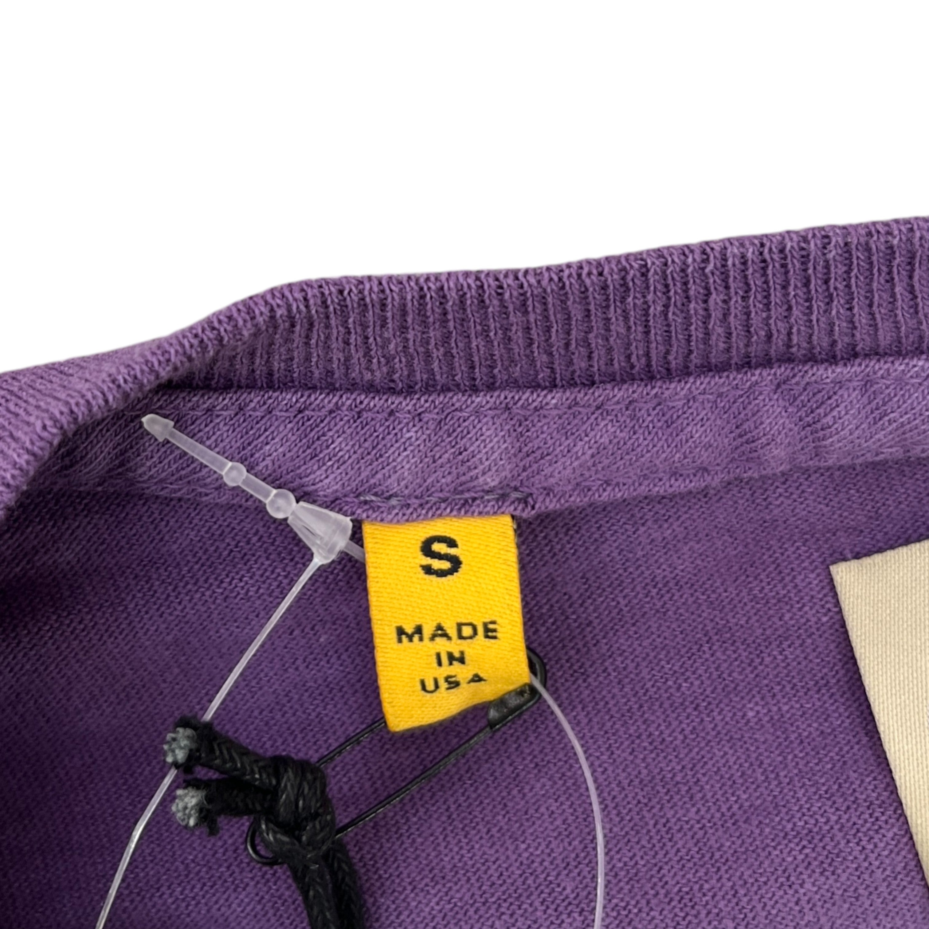 Men's Logo Print Long Sleeve T-Shirt Purple Size S