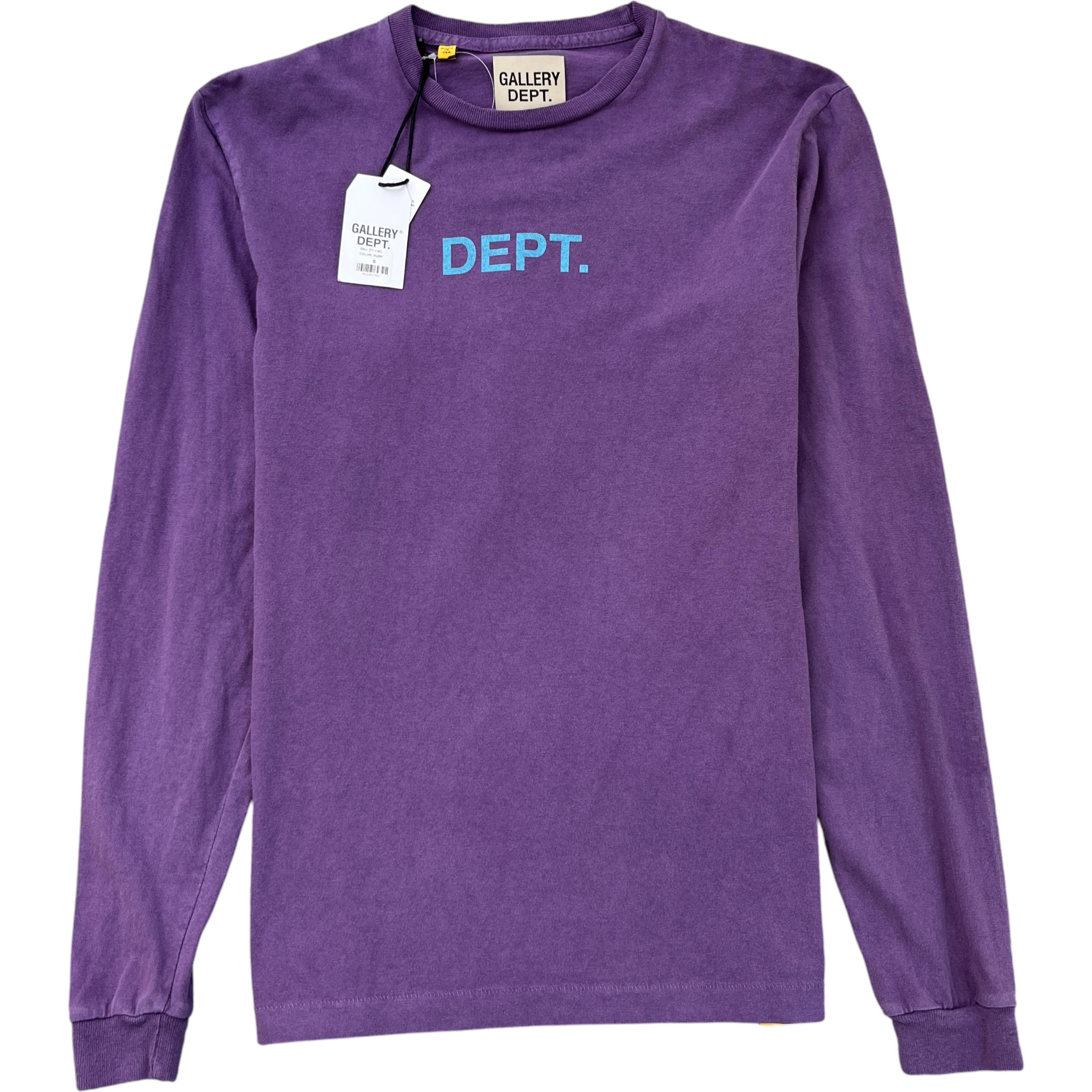Men's Logo Print Long Sleeve T-Shirt Purple Size S