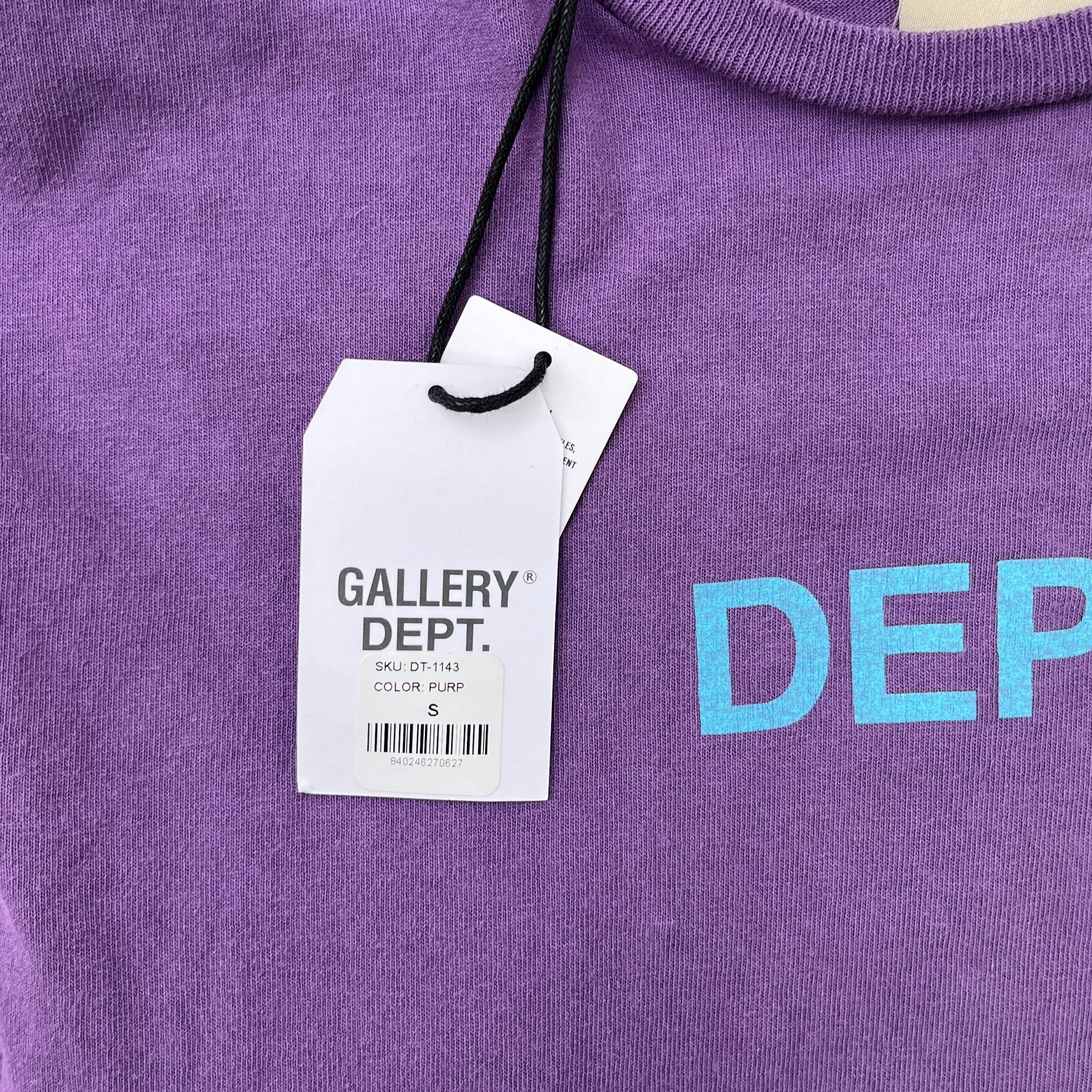 Men's Logo Print Long Sleeve T-Shirt Purple Size S