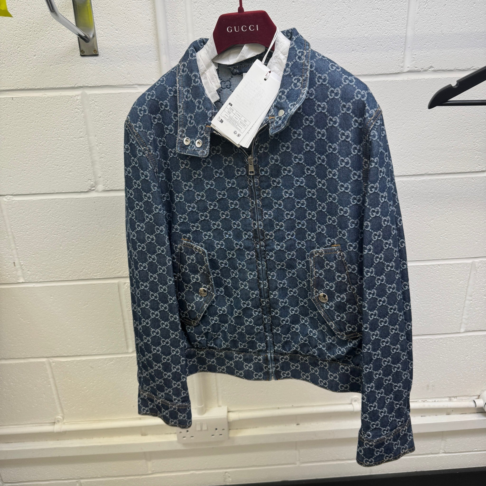 Women's Gg Jacquard Jacket Blue Size 44 / UK 12