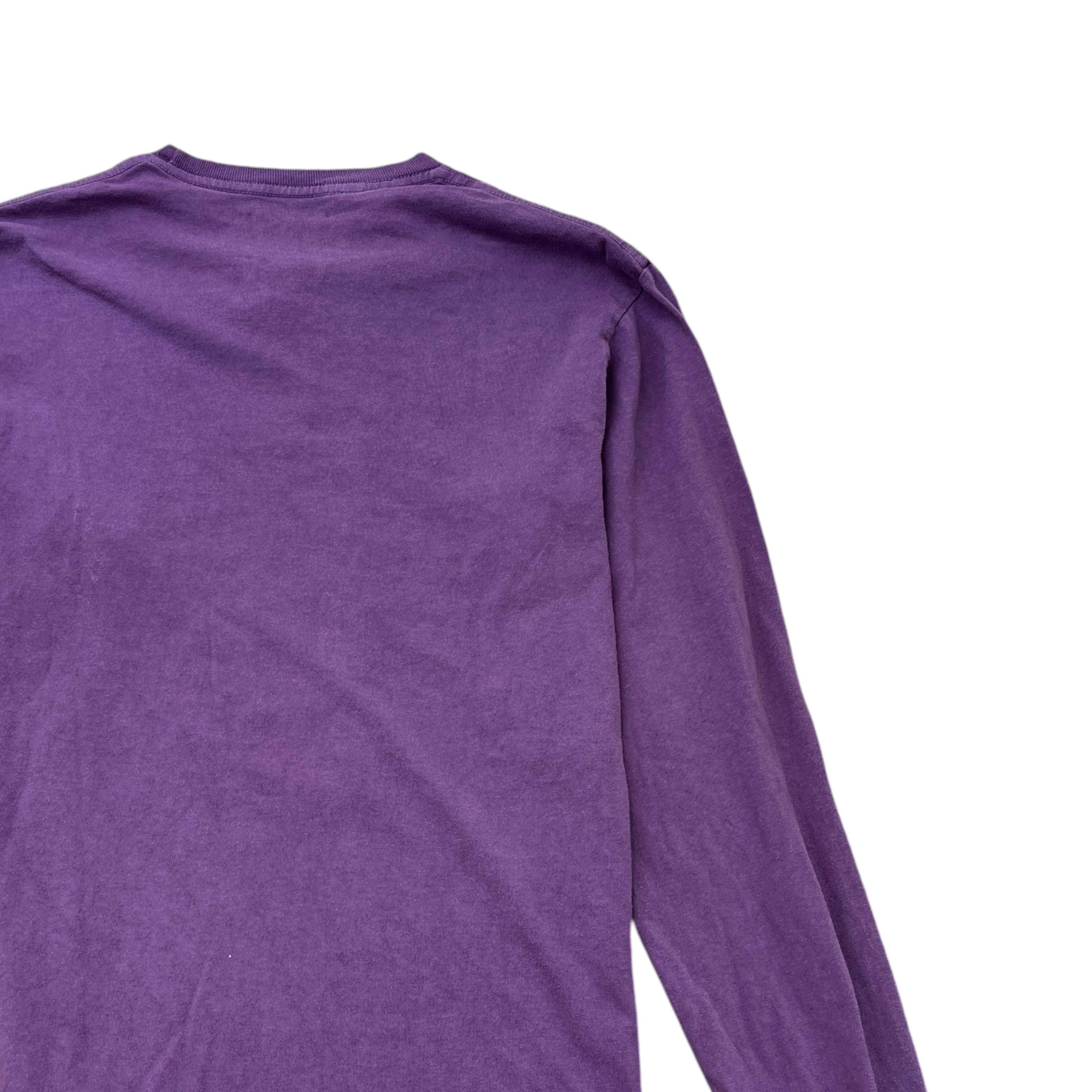 Men's Logo Print Long Sleeve T-Shirt Purple Size S