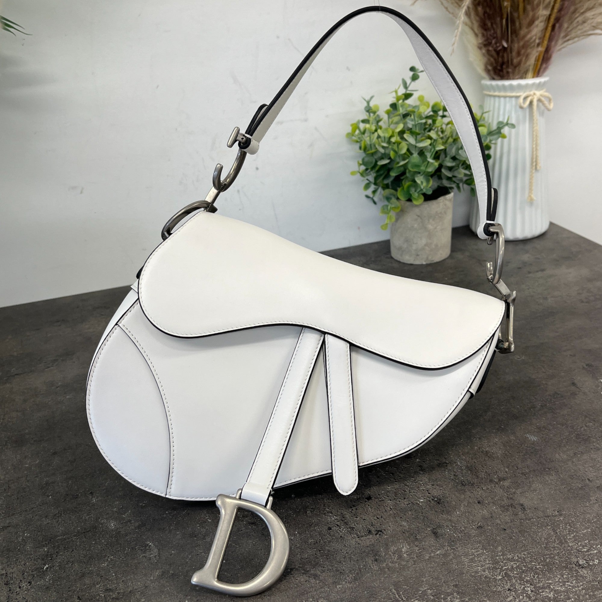 Women's Soft Saddle Bag White