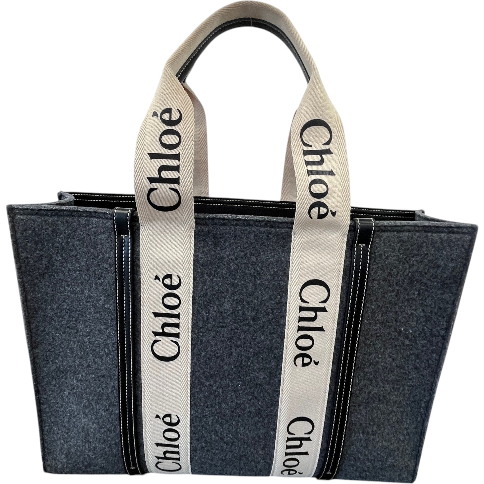 Women's Woody Logo Strap Handbag Grey