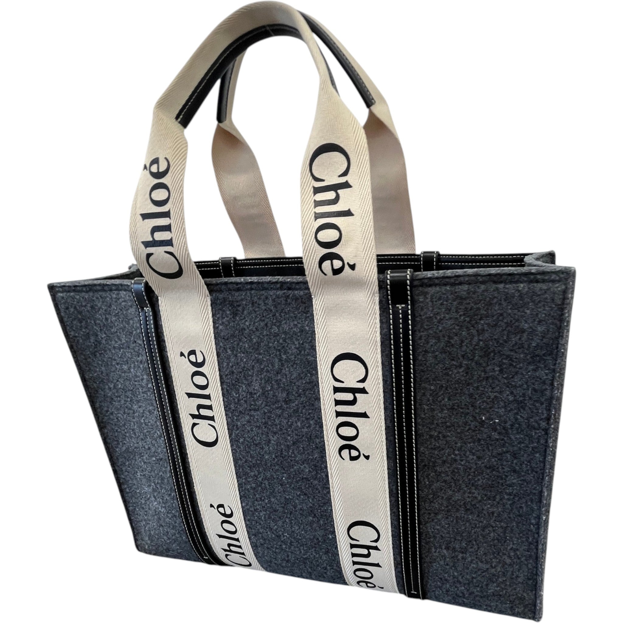 Women's Woody Logo Strap Handbag Grey