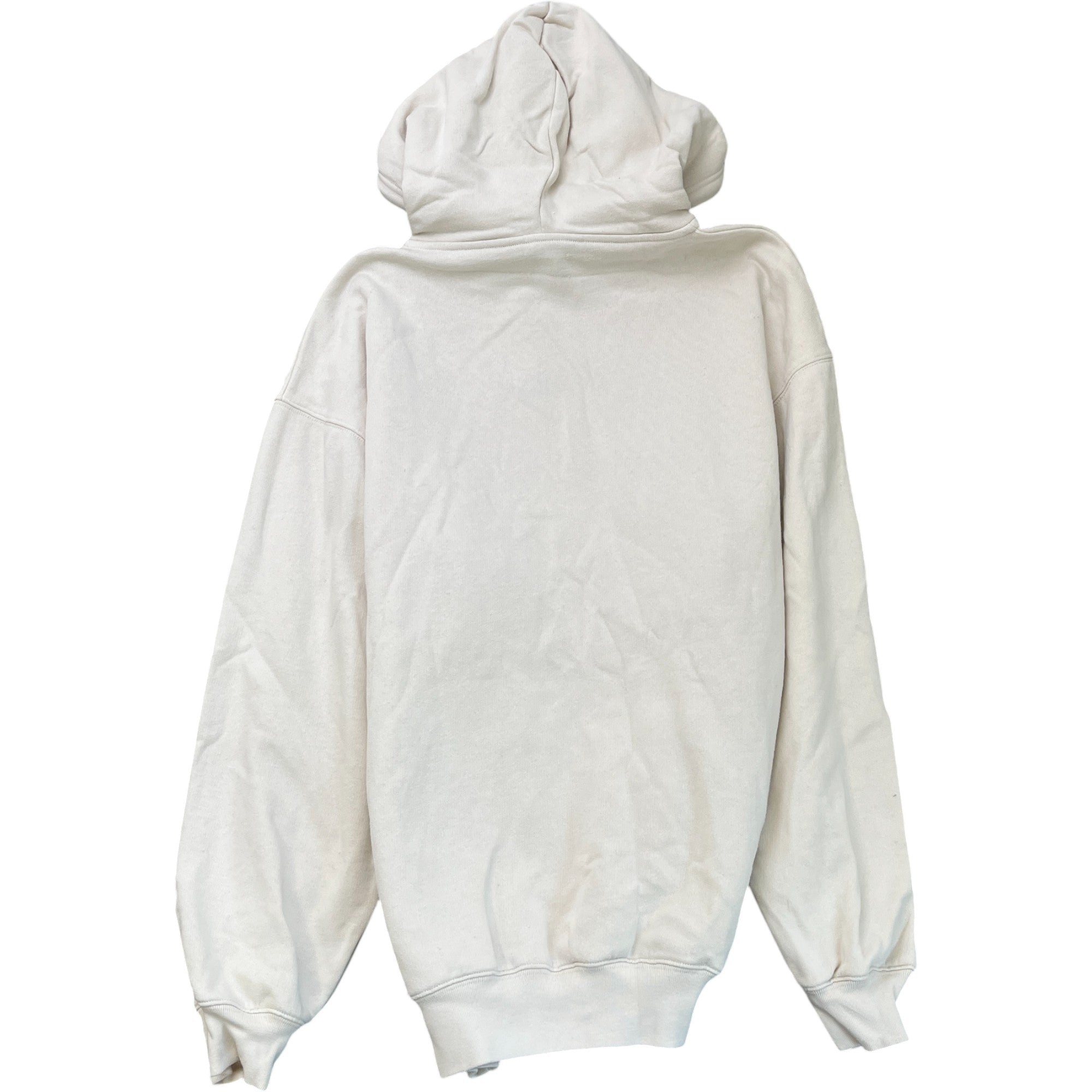 Men's Logo Print Hoodie Cream Size S
