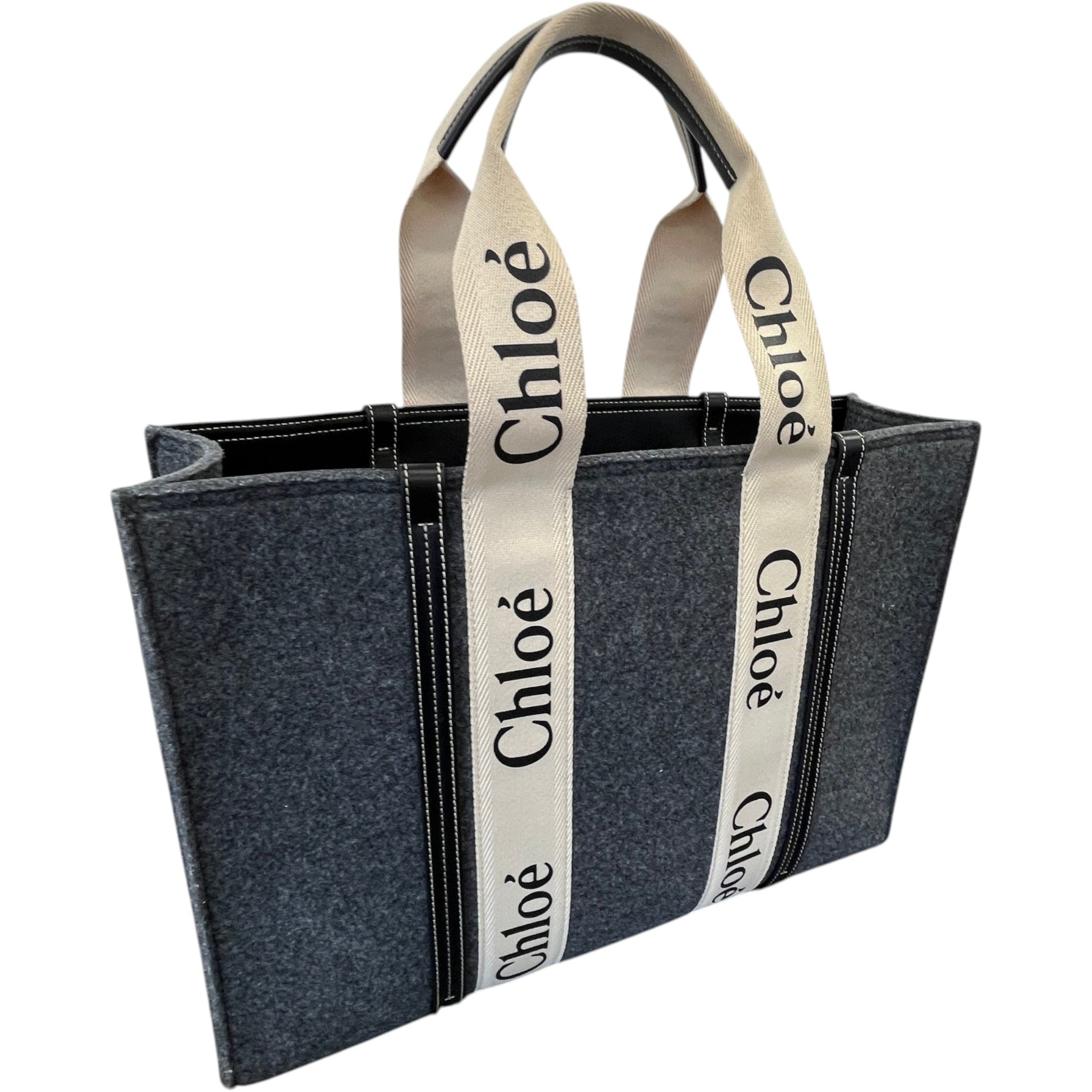 Women's Woody Logo Strap Handbag Grey