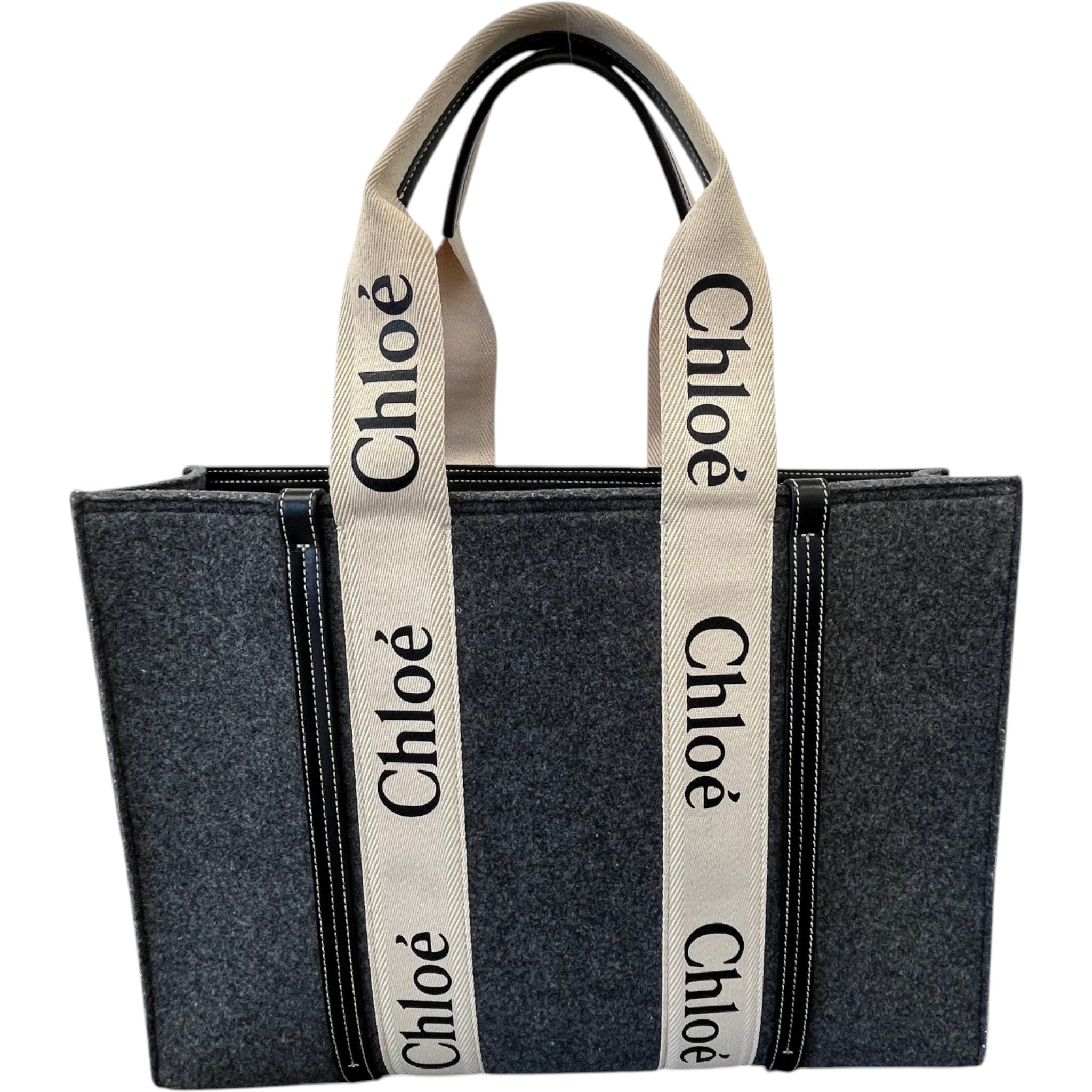 Women's Woody Logo Strap Handbag Grey