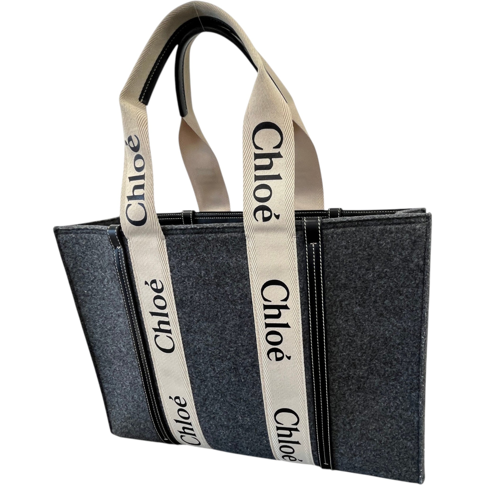 Women's Woody Logo Strap Handbag Grey