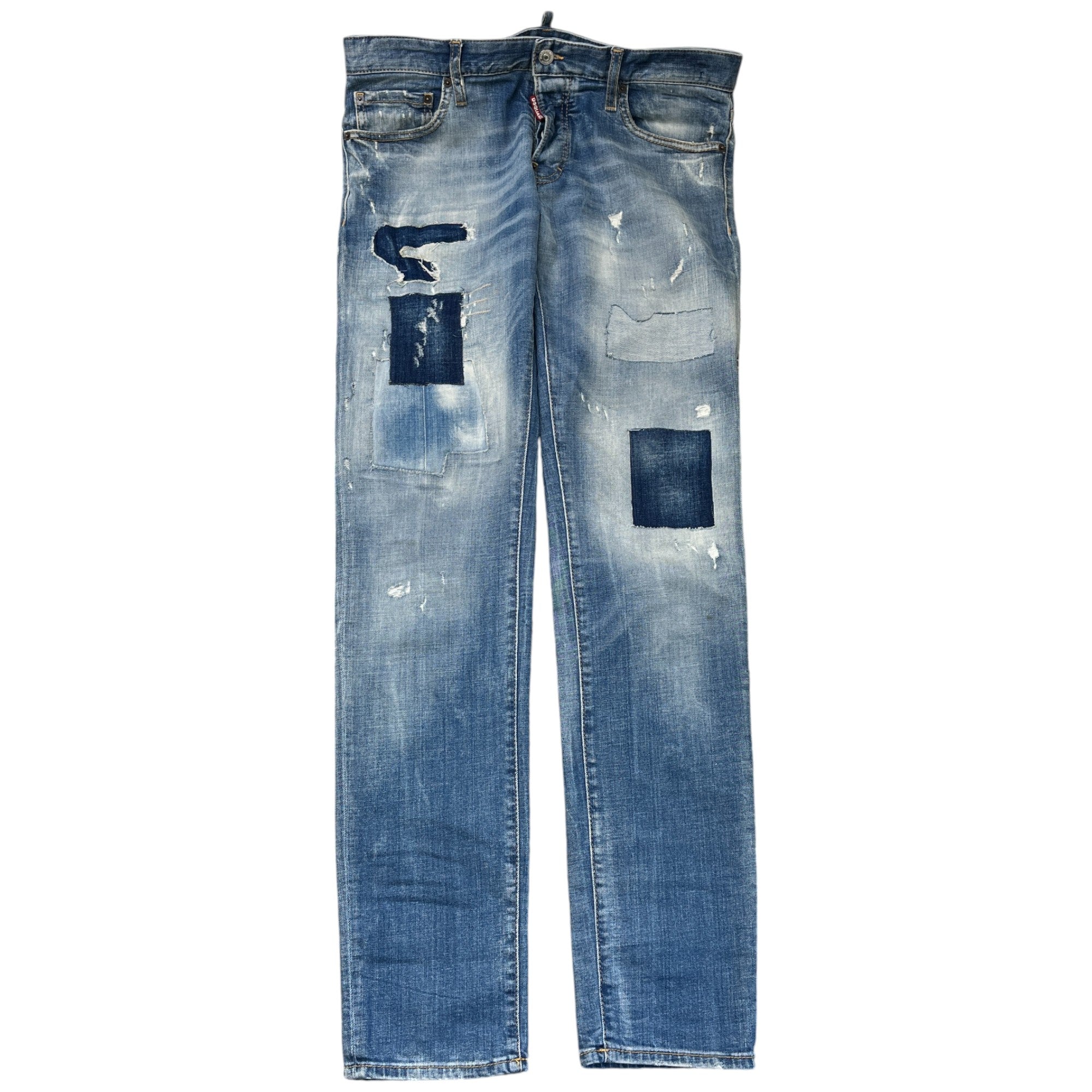 Men's Distressed Slim Jeans Blue Size IT 48 / UK 32