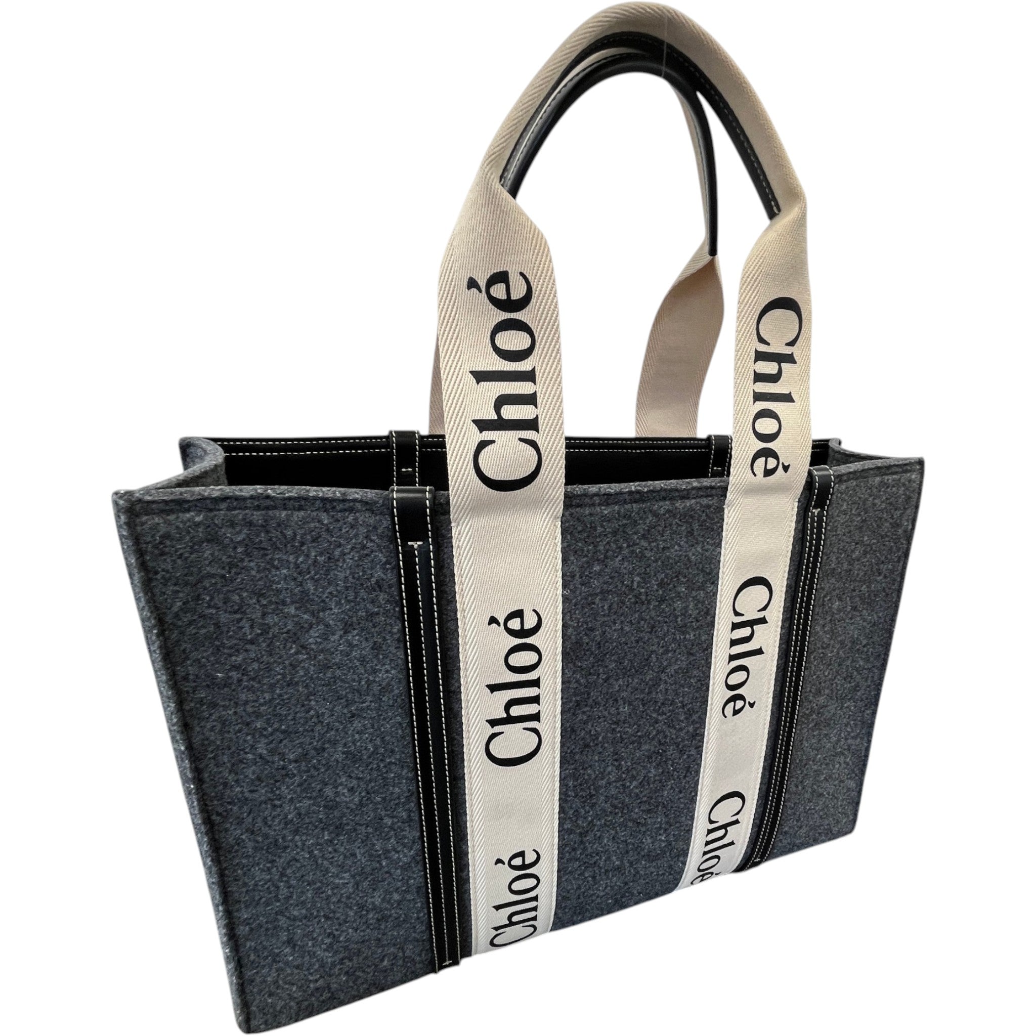 Women's Woody Logo Strap Handbag Grey